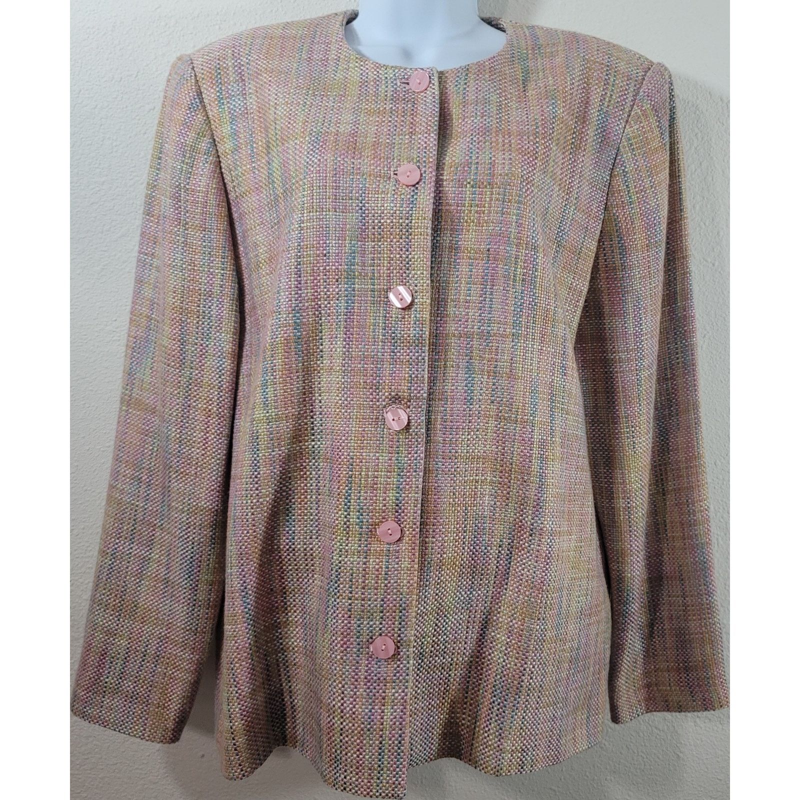Other VTG Draper's & Damon's Pink Multi Color Button Blazer 16 Size XXL / US 16-18 / IT 52-54 - 1 Thumbnail