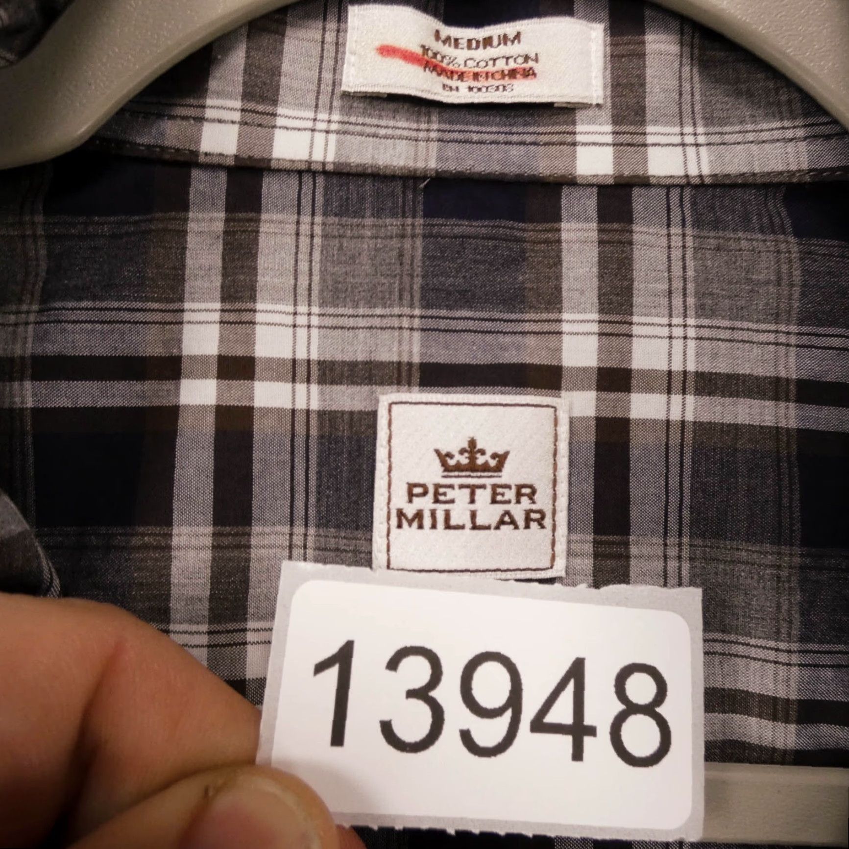 Peter Millar Peter Millar Shirt Mens Medium Long Sleeve Button-Up Brown Blue Plaid Size US M / EU 48-50 / 2 - 7 Thumbnail