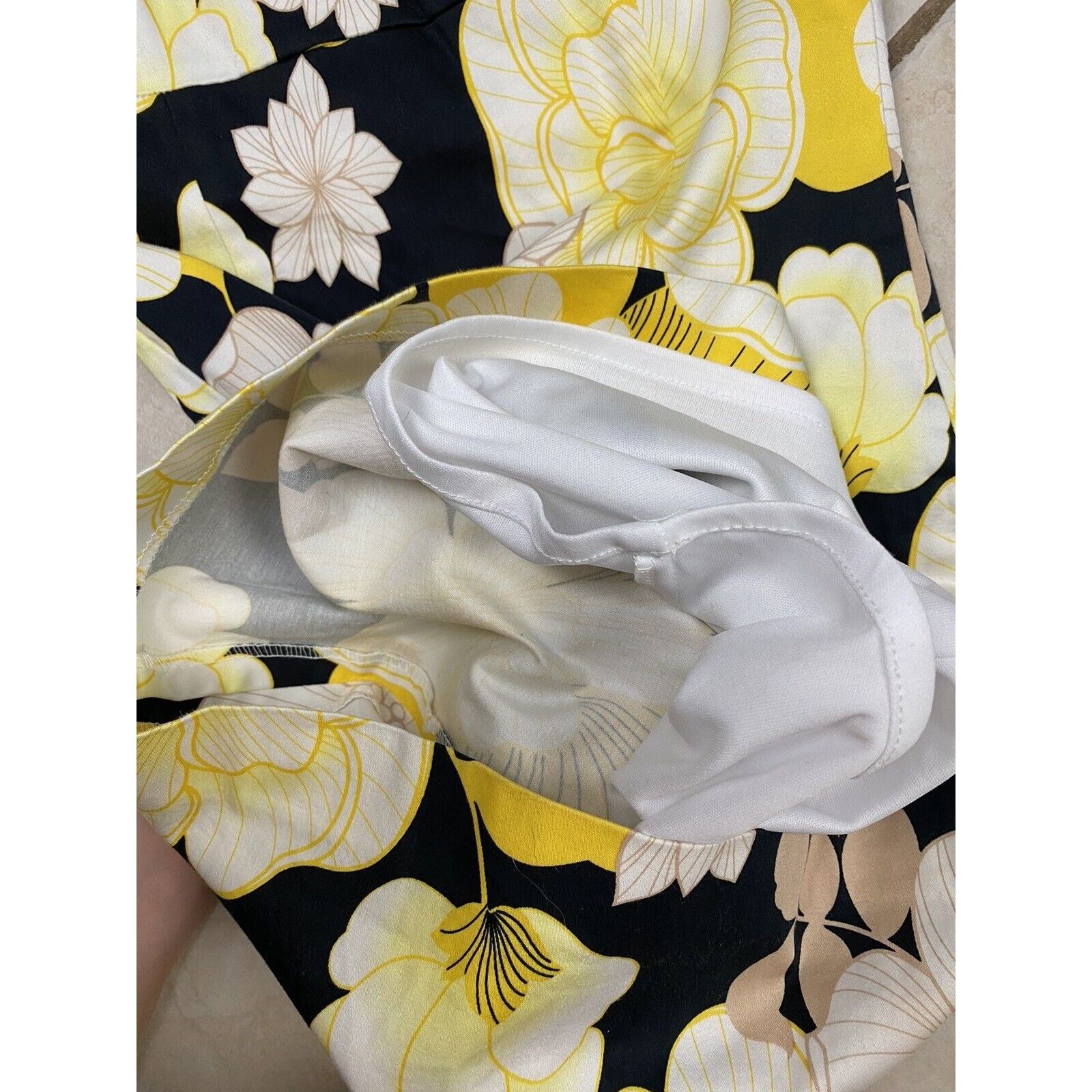 Other VTG Caché Floral Yellow Black White Strapless Dress USA Y2K Size XS / US 0-2 / IT 36-38 - 6 Thumbnail