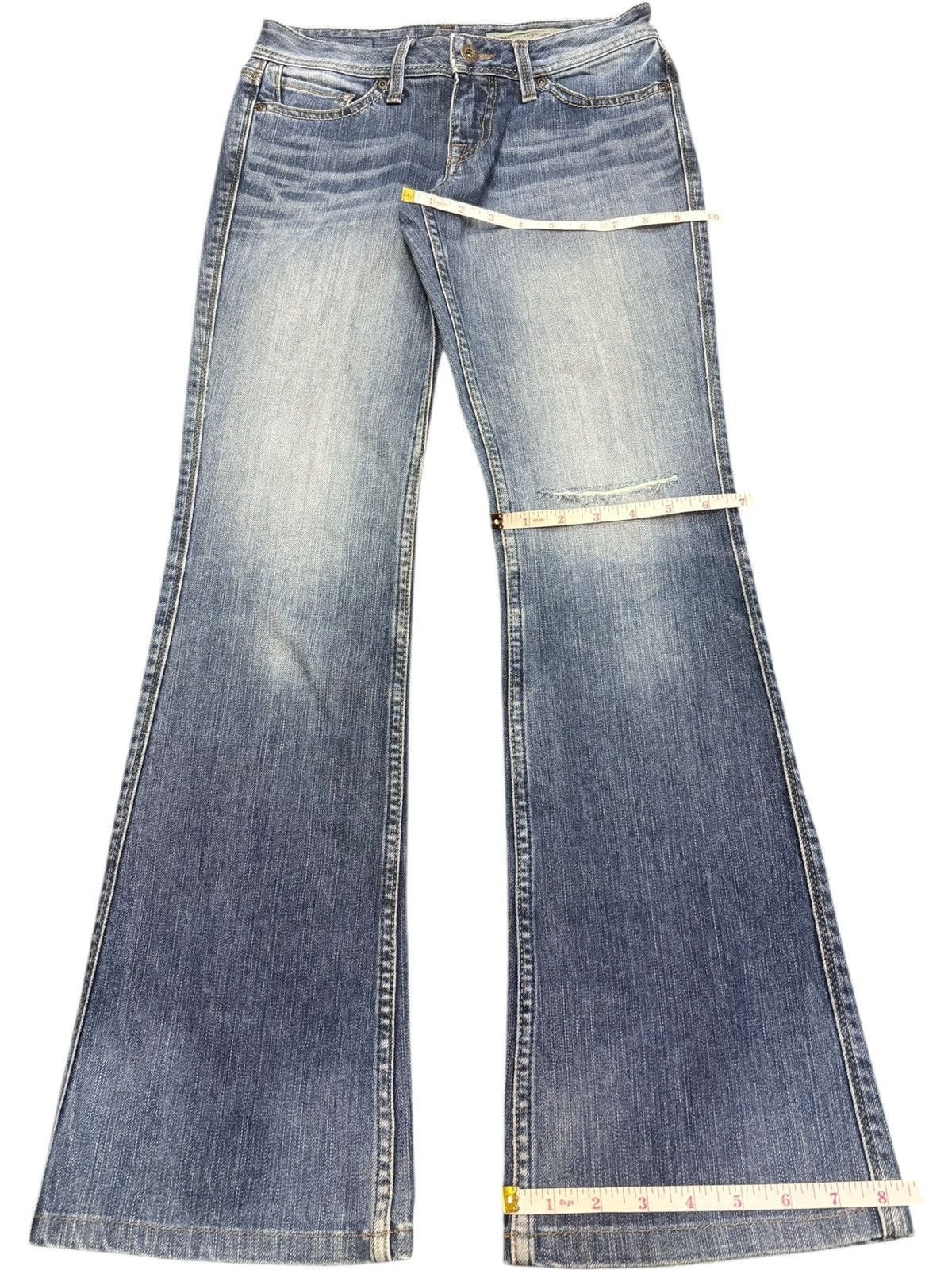 Diesel Vintage Japanese Brand Faded Wash Distressed Flare Jeans Size 27" / US 4 / IT 40 - 8 Thumbnail