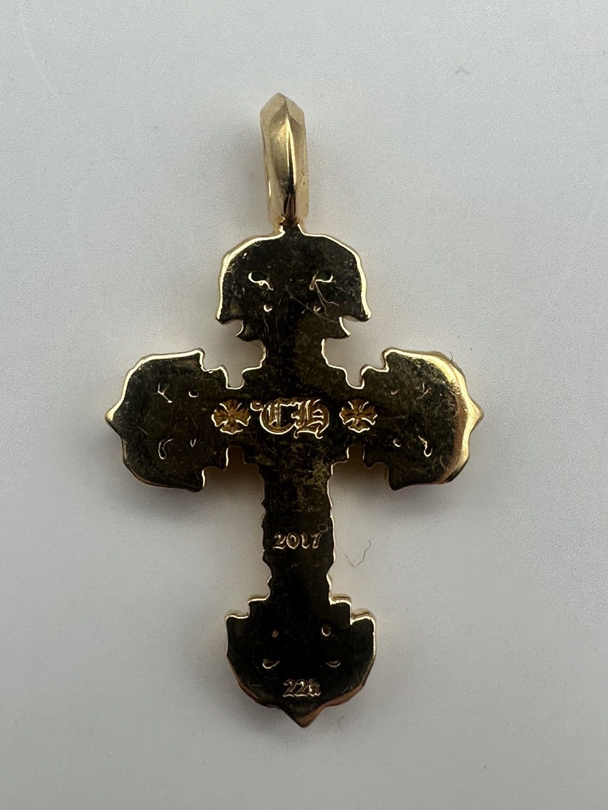 Chrome Hearts Chrome hearts 22k gold filigree charm pave emerald Size ONE SIZE - 4 Thumbnail