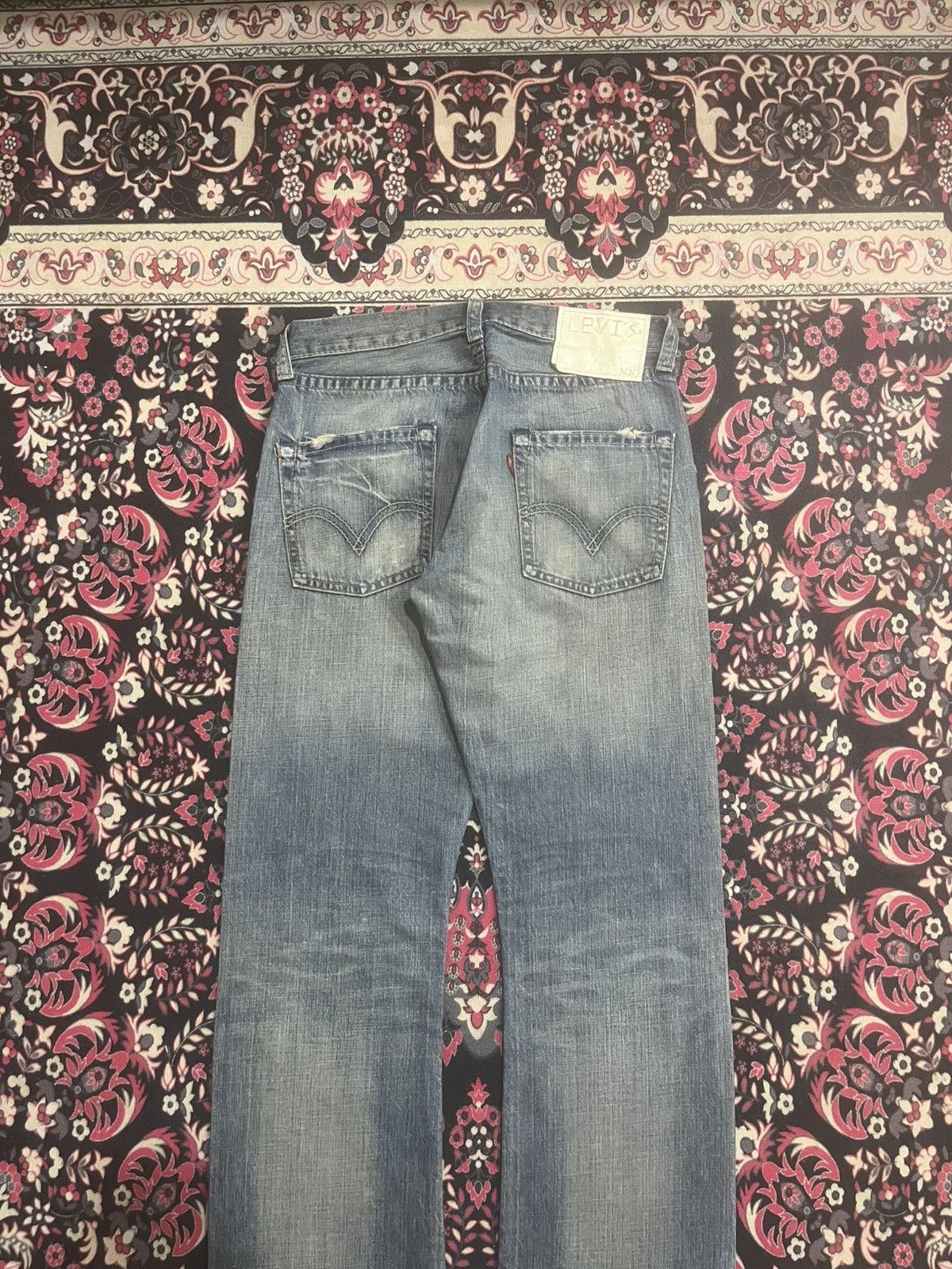 Levi's Y2K Levi’s 507 Blue Faded Washed Distressed Patches Jeans Size US 29 - 6 Thumbnail