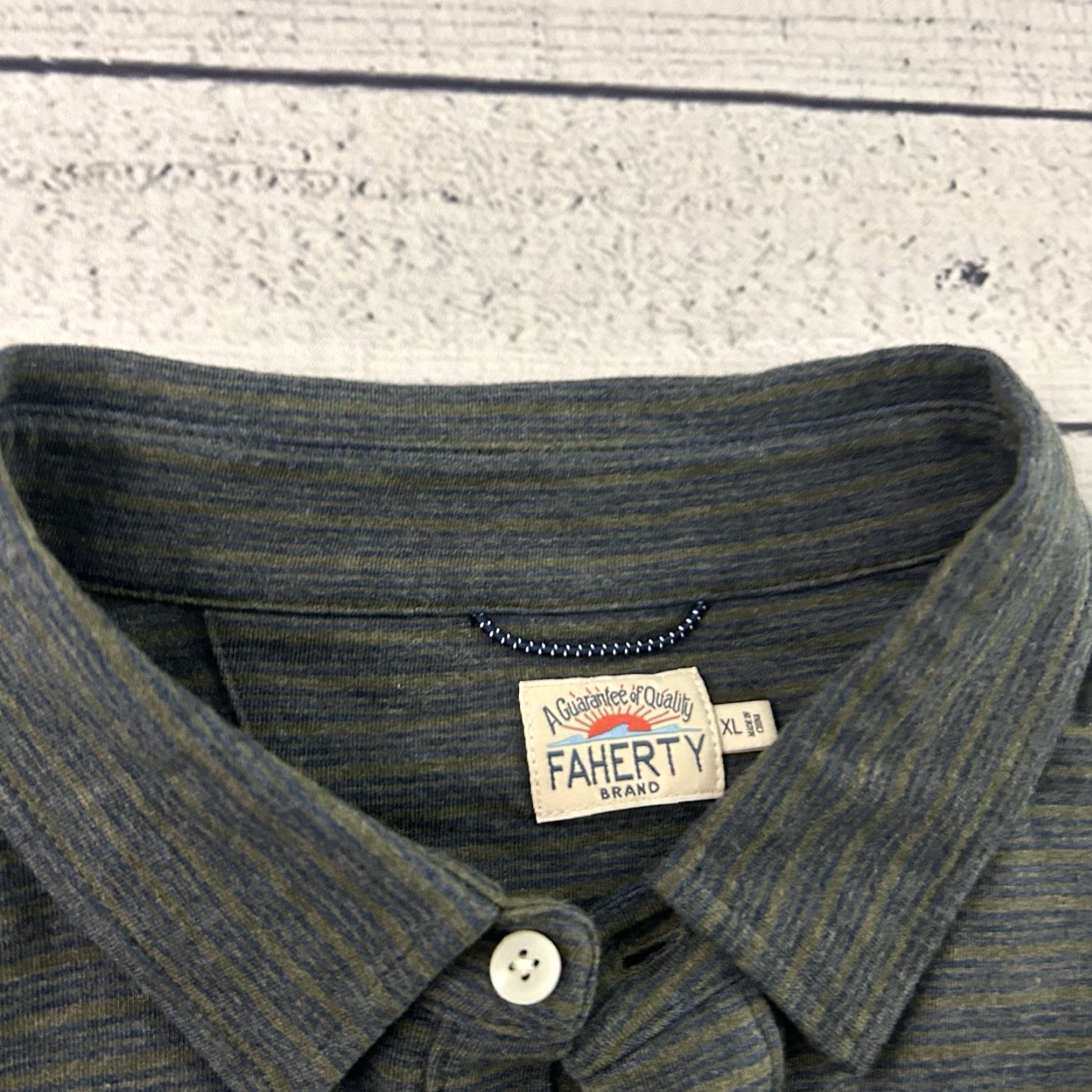 Faherty Faherty Shirt Button-Up Long Sleeve Men's XL Gray Striped Casual Vintage No Size US XL / EU 56 / 4 - 3 Thumbnail