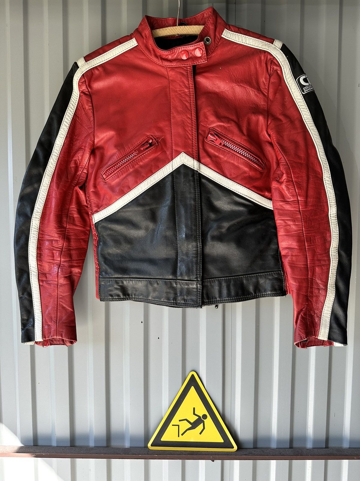 Image of Leather Jacket x Racing Genuine Leather Vintage Moto Hype Jacket, Women's (Size Small)