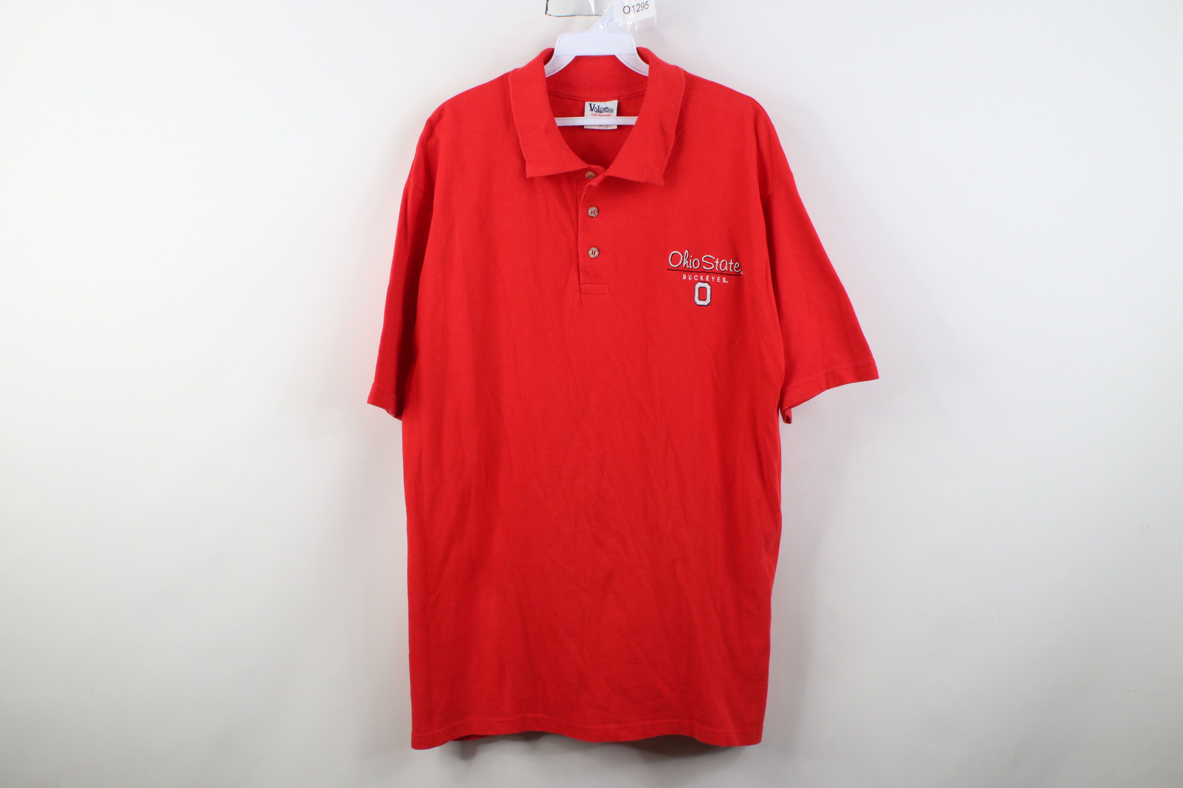 Vintage Vintage 90s Ohio State University Golf Polo Shirt Red USA Size US L / EU 52-54 / 3 - 1 Thumbnail