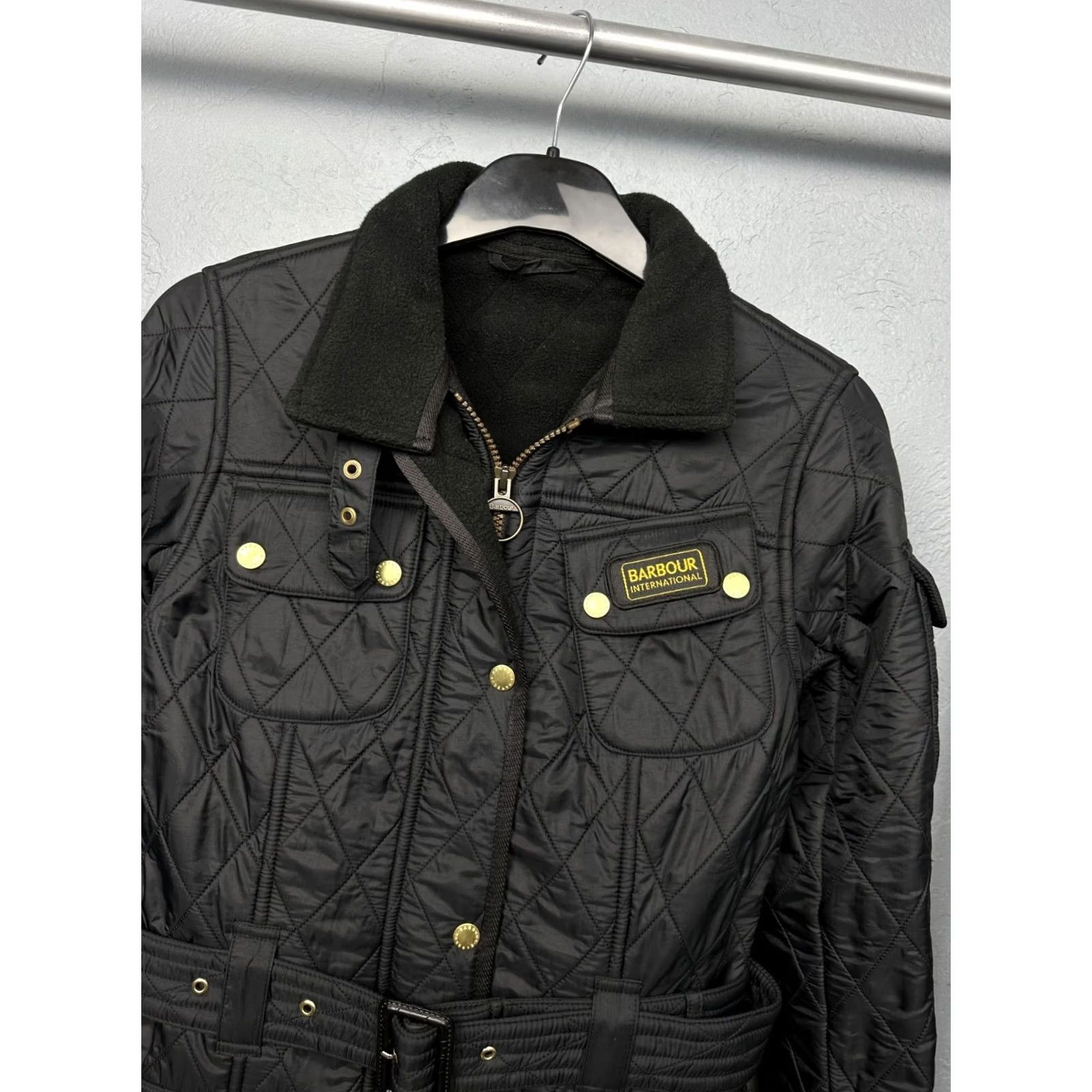 Barbour Barbour International Womens Polarquilt Quilted Jacket UK 10 Barbour Jacket Womens Quilted Black Polarquilt Size M / US 6-8 / IT 42-44 - 2 Thumbnail