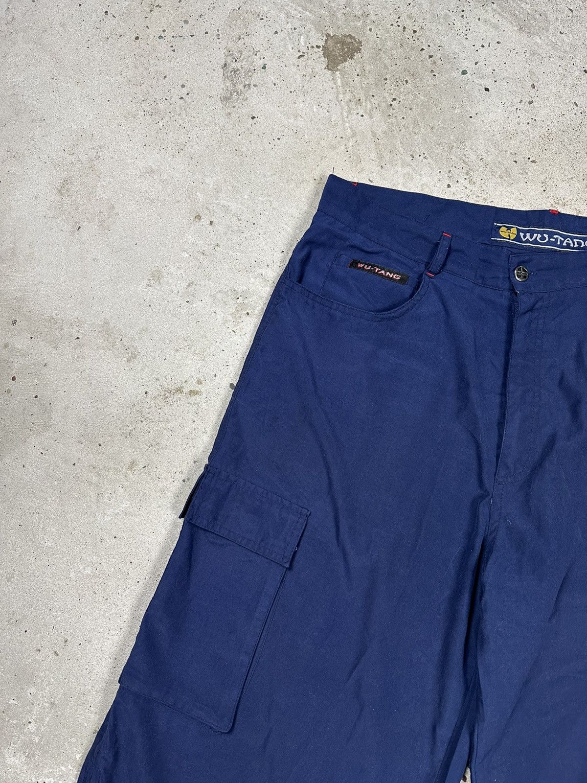 Vintage × Wu-Tang Clan Vintage 90s Wu Tang Baggy Cargo Jorts Shorts Navy Size US 38 / EU 54 - 7 Thumbnail
