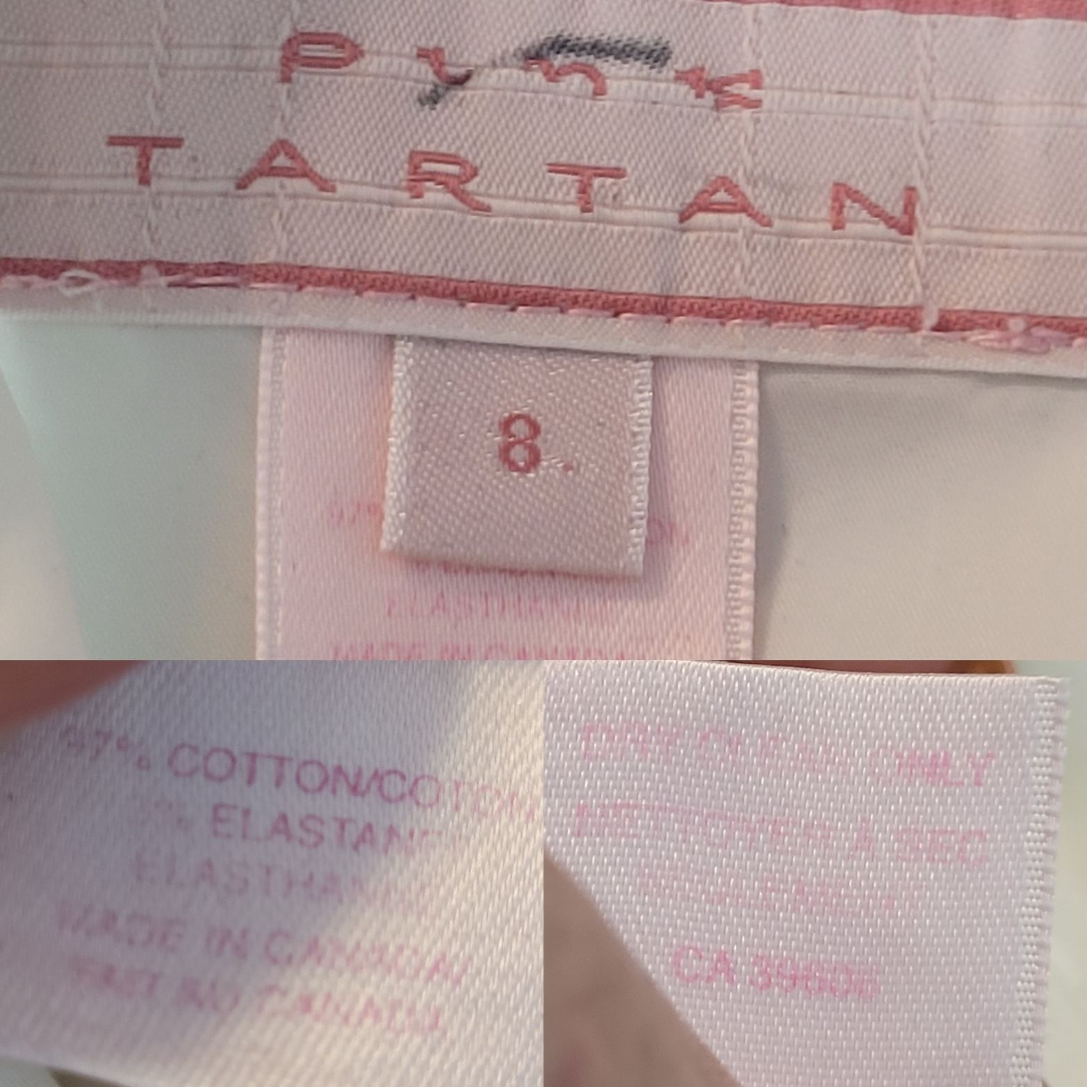 Designer Pink Tartan Womens White Sleeveless Sheath Dress Sz 8 Canada Size M / US 6-8 / IT 42-44 - 3 Thumbnail