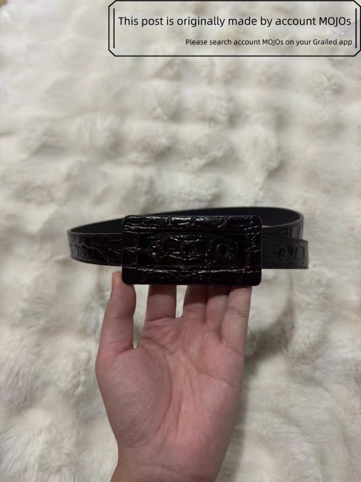 Saint Laurent Paris Sz 85 Saint Laurent Paris Dark Brown Patent Leather Belt Size ONE SIZE - 1 Thumbnail