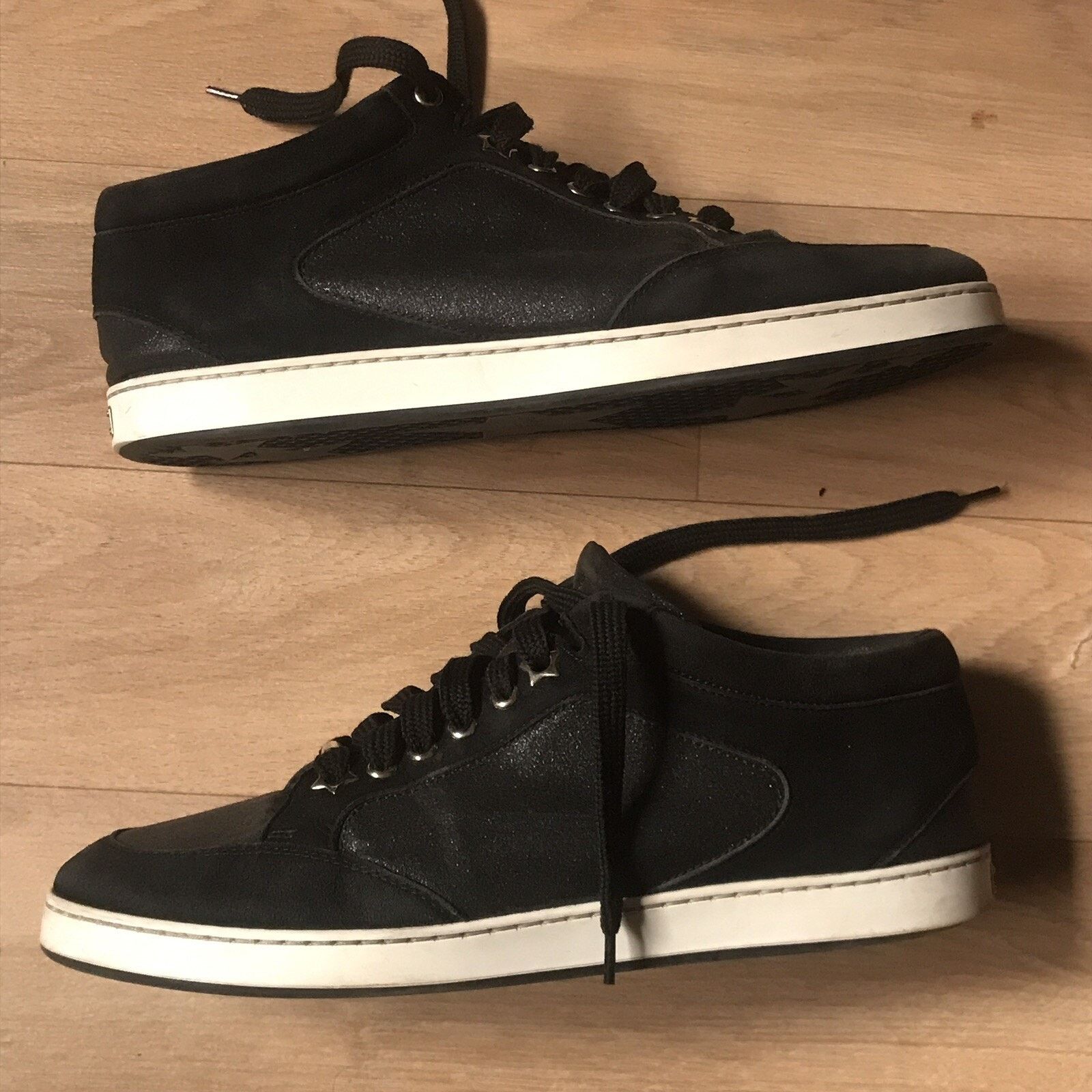Jimmy Choo JIMMY CHOO Miami Sneaker SHOES glitter BLACK Leather WOMENS Size US 9 / IT 39 - 2 Thumbnail