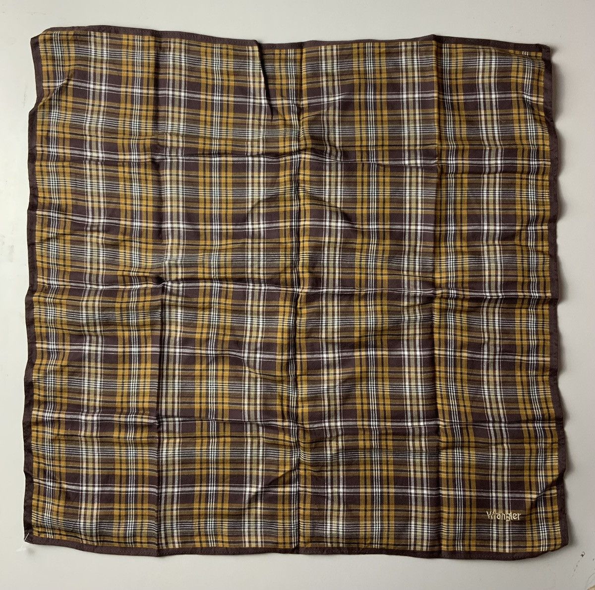 Japanese Brand Wrangler Striped Brown Vintage Japan Handkerchief Size ONE SIZE - 3 Thumbnail