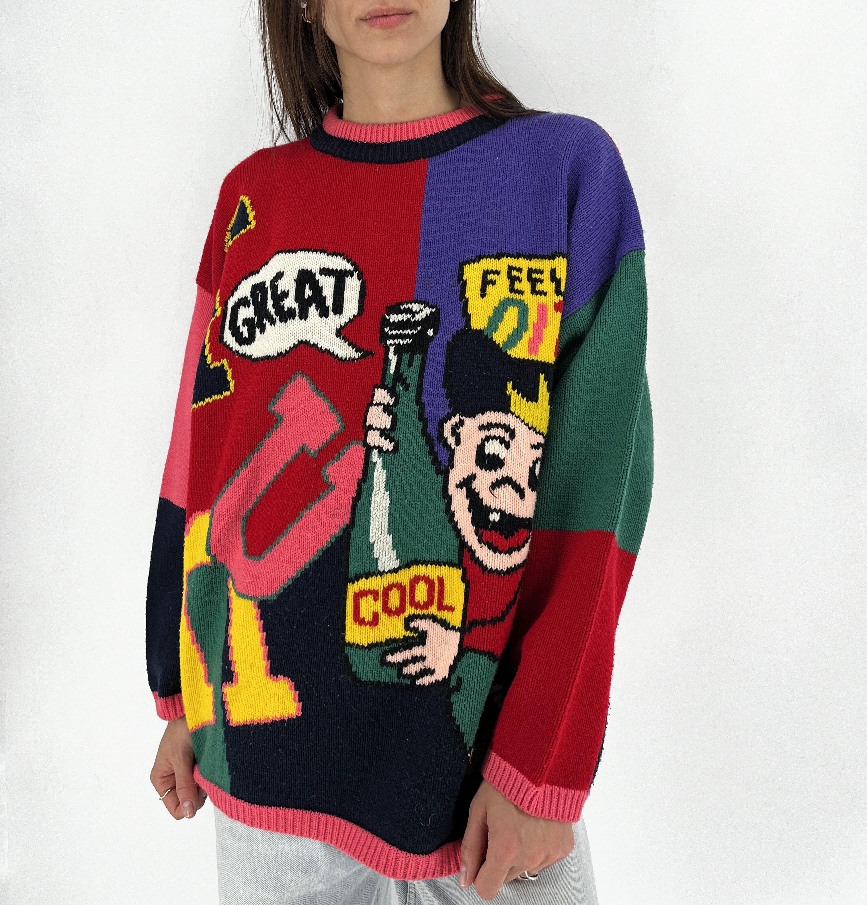 Vintage Vintage DITO DITO Graphic Knit Sweater L Pop Art Comic Style Size L / US 10 / IT 46 - 2 Thumbnail