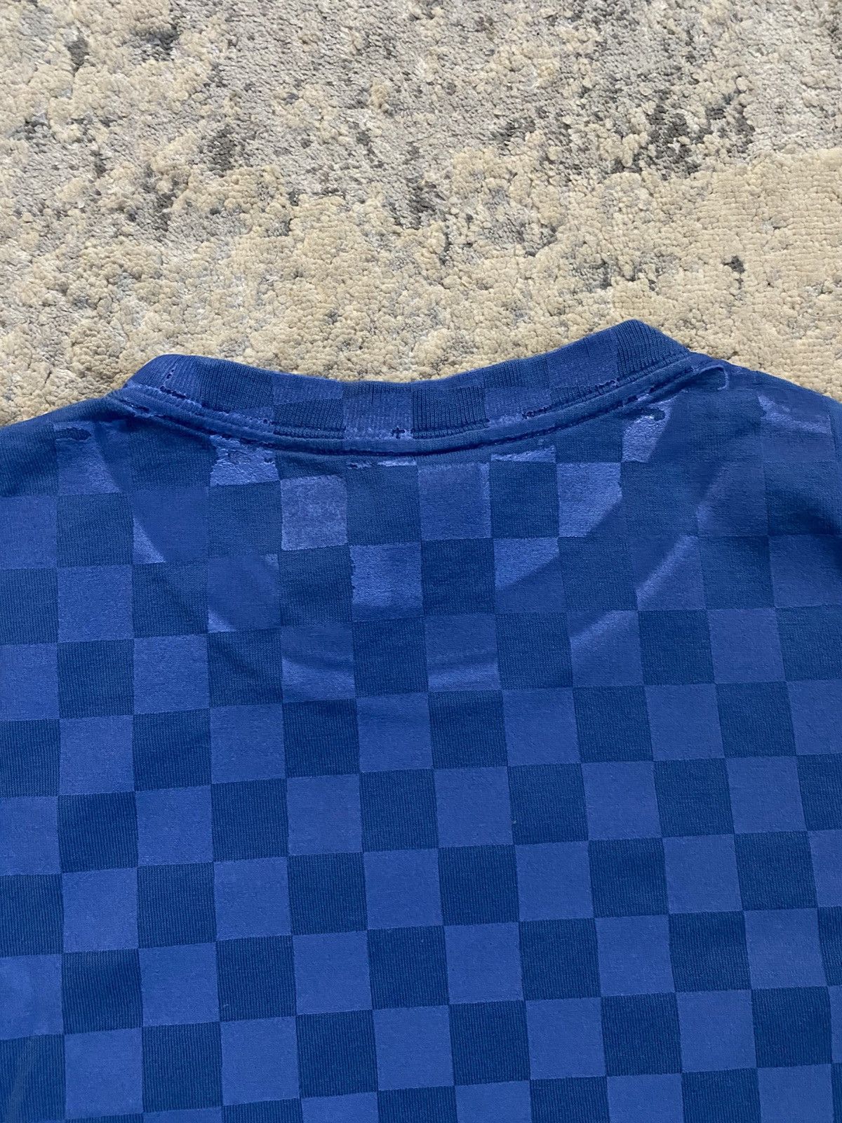 Number (N)ine SS09 Checkered Blue Painted T Shirt Size US M / EU 48-50 / 2 - 9 Thumbnail
