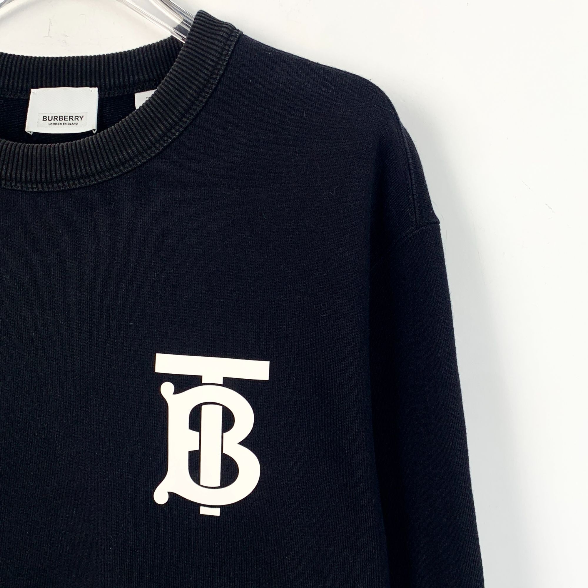 Burberry Burberry Mens Black Cotton Logo Sweatshirt Size US S / EU 44-46 / 1 - 3 Thumbnail