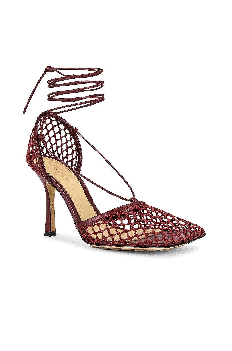 Bottega Veneta o1n1vont0924 Stretch Lace-Up Sandal in Burgundy Size US 10.5 / IT 40.5 - 2 Thumbnail