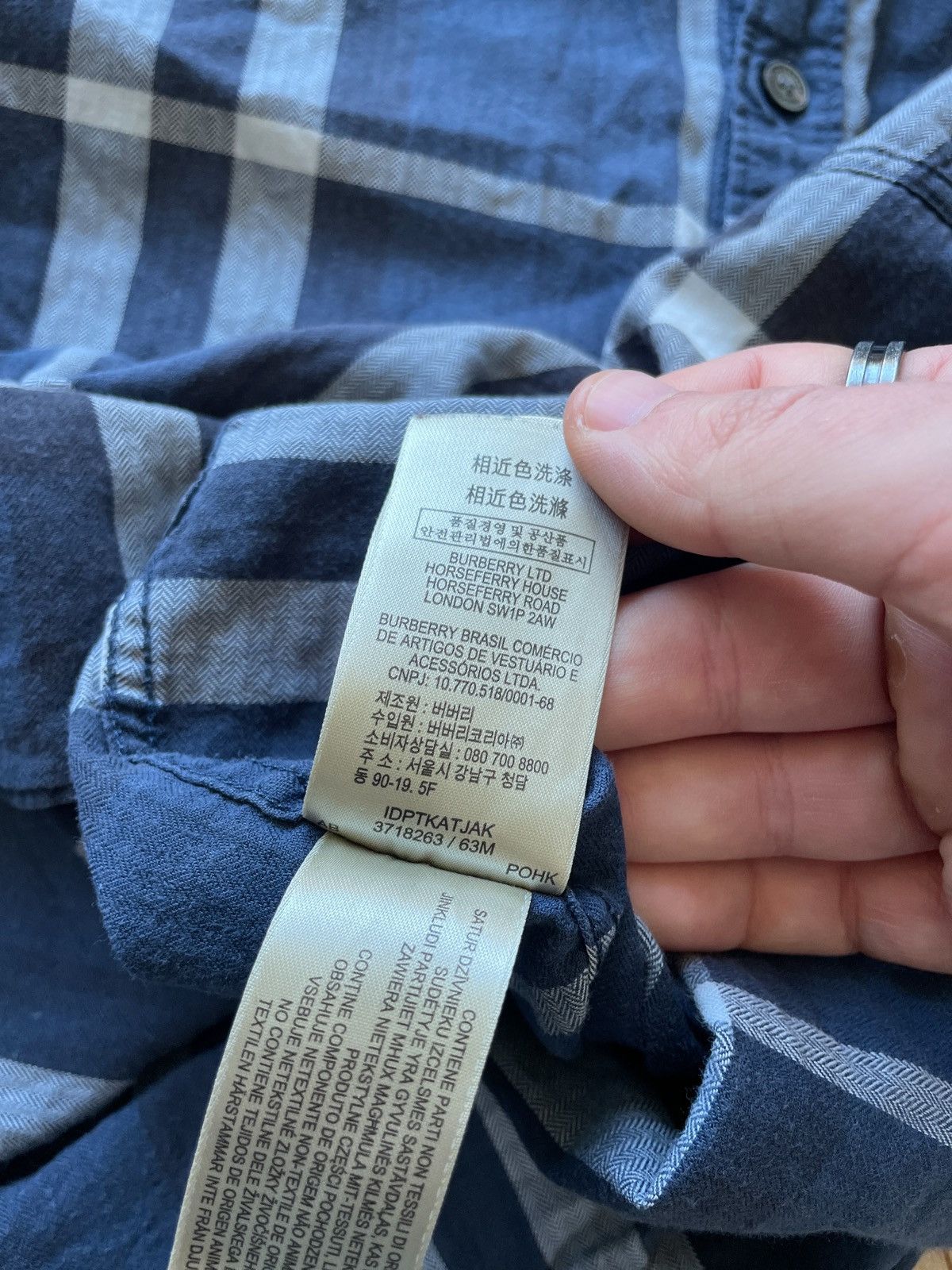 Burberry Burberry Blue nova Check Plaid Button Up Shirt 🔥 Size US L / EU 52-54 / 3 - 4 Thumbnail