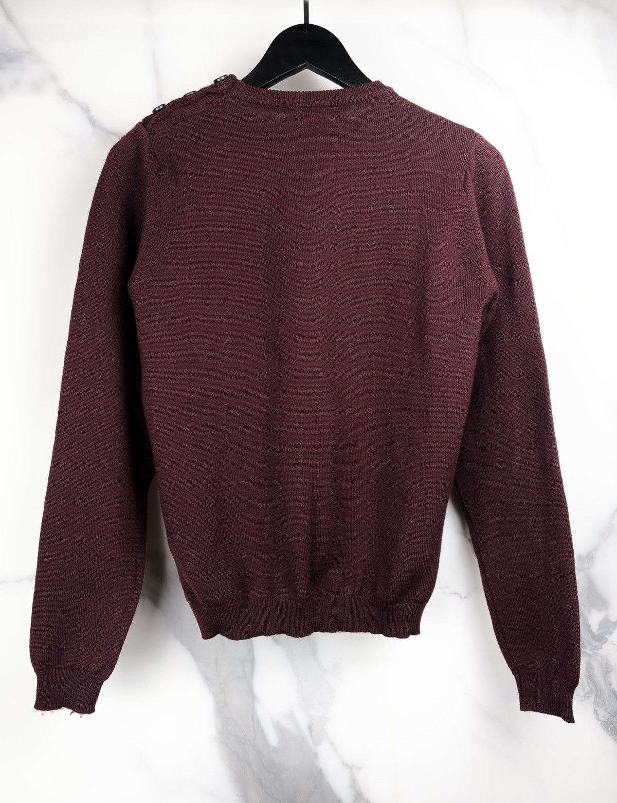 Raf Simons AW96 Raf Simons Buttoned Shoulder Military Wool Knit Sweater Size US M / EU 48-50 / 2 - 2 Thumbnail