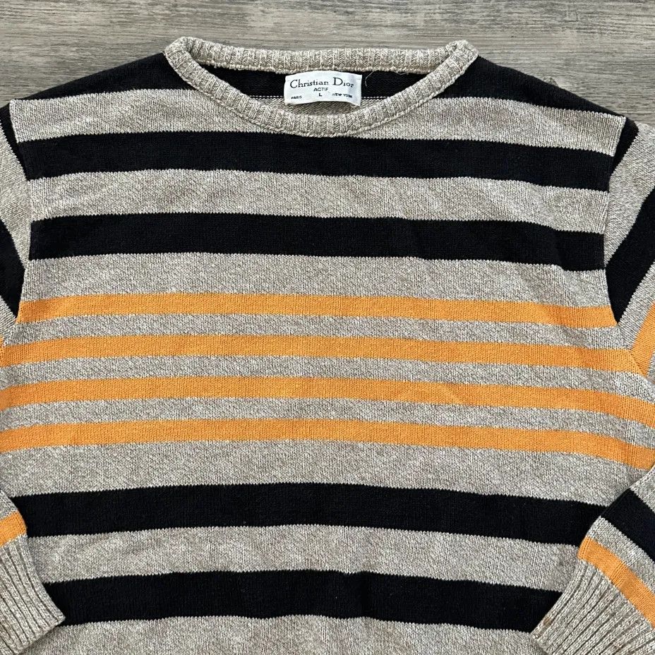 Christian Dior Monsieur Vintage Christian Dior Knite Striped Sweater Size Large Size US L / EU 52-54 / 3 - 3 Thumbnail
