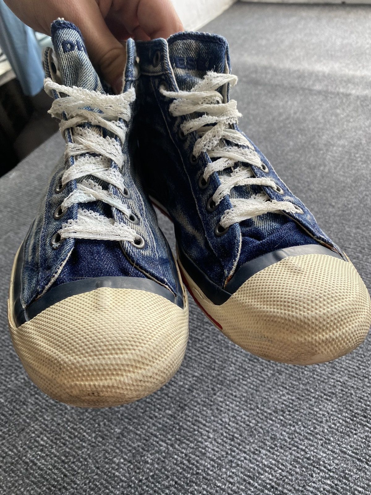 Diesel 🔥Diesel Opium Punk Denim sneakers 7.5 rare alt goth emo Size US 7.5 / IT 37.5 - 5 Thumbnail