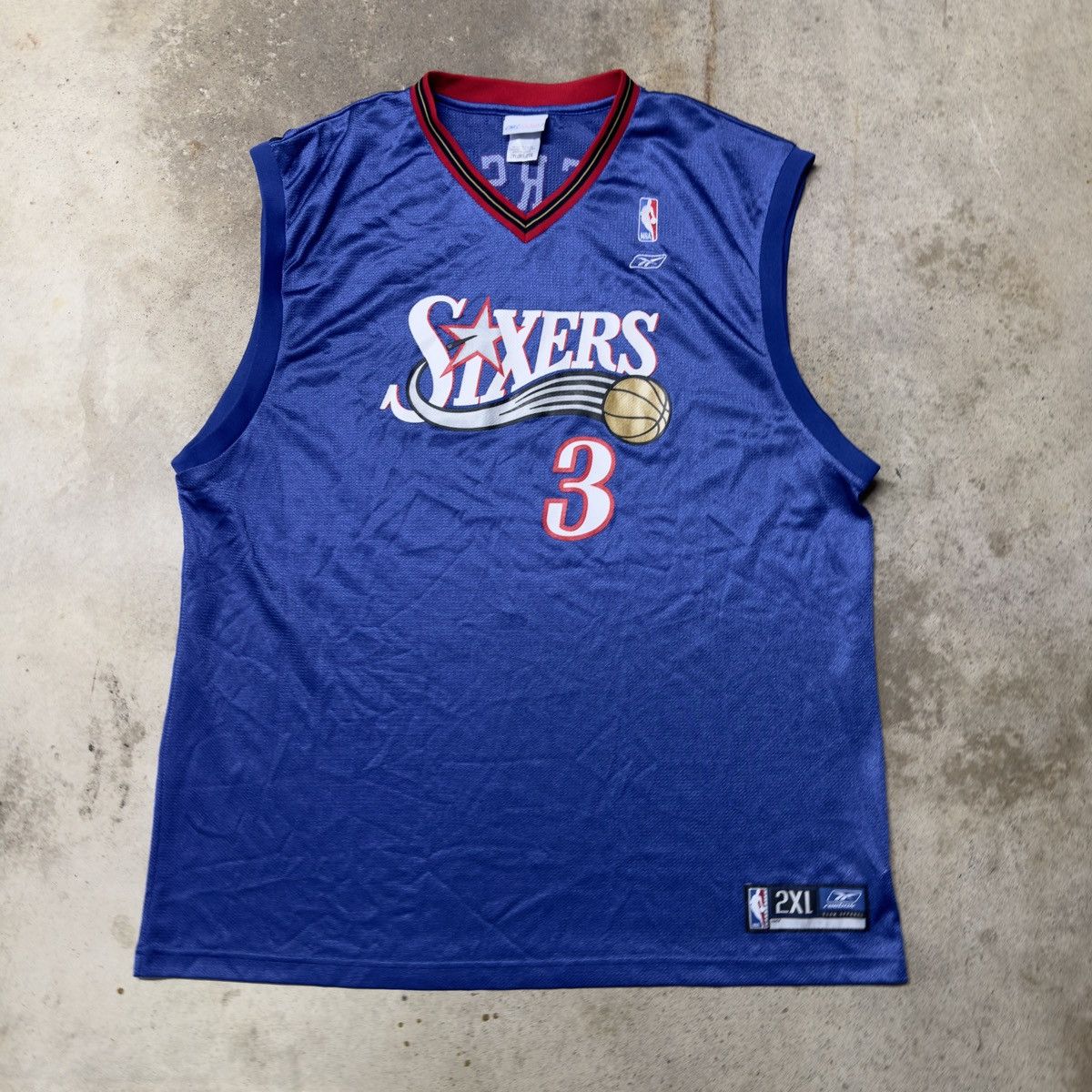 image of NBA x Vintage Allen Iverson Sixers Philadelphia 76Ers Jersey 2Xl in Blue, Men's