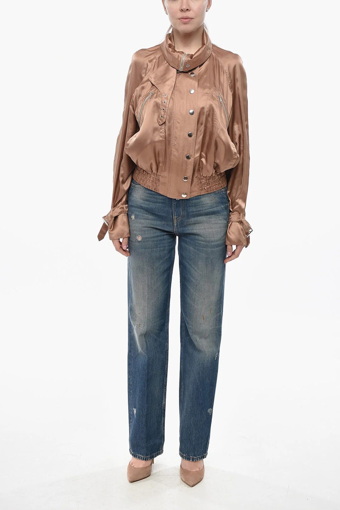 Dries Van Noten og1mm0426 Satin Jacket in Pink Size M / US 6-8 / IT 42-44 - 4 Thumbnail