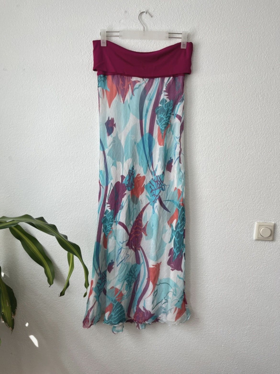 Ferre Ferre milano fold over waist colorful maxi chiffon skirt M Size 28" / US 6 / IT 42 - 4 Thumbnail