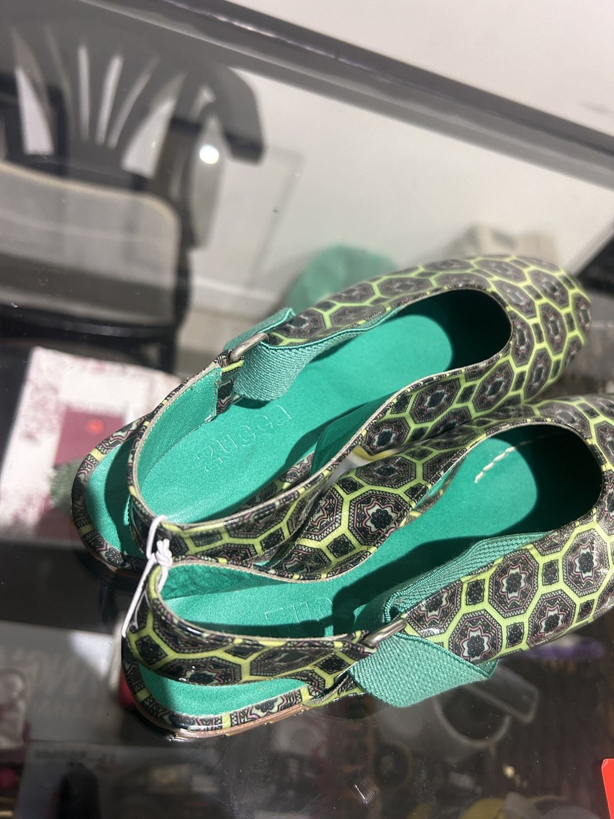 Zucca ZUCCA SANDAL GREEN PATTERN VERO CUOIO ITALIAN MADE Size US 6 / IT 36 - 9 Thumbnail