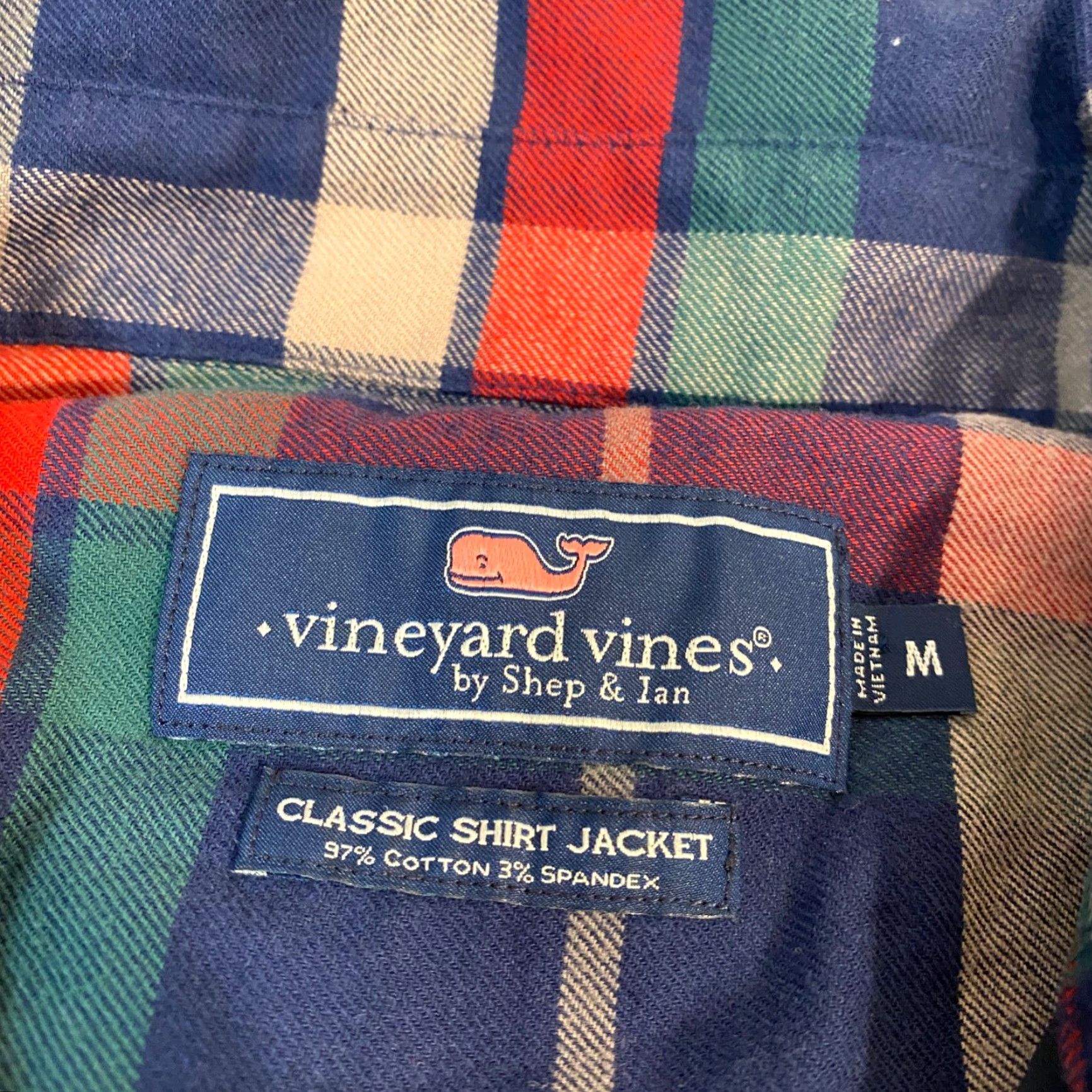 Vineyard Vines Vineyard Vines Shirt Jacket Mens Medium Blue Red Plaid Lined Crosby Shirt Size US M / EU 48-50 / 2 - 5 Thumbnail