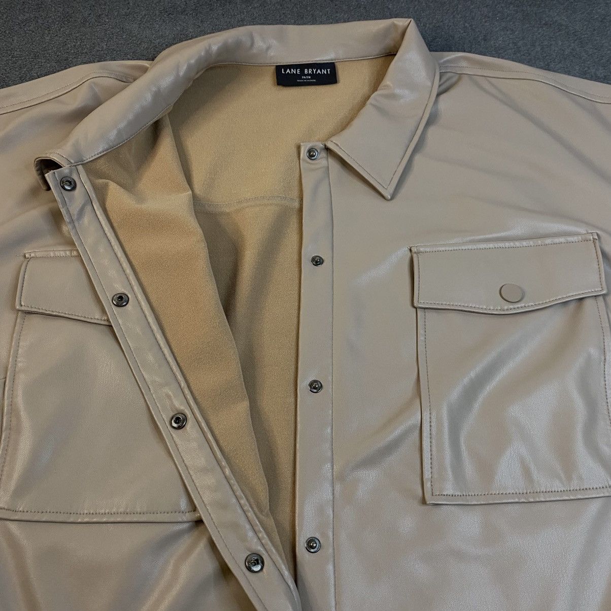 Other Lane Bryant Shirt Jacket Beige Women's Plus Size 26/28 EUC Size 4XL / US 24-26 - 4 Thumbnail