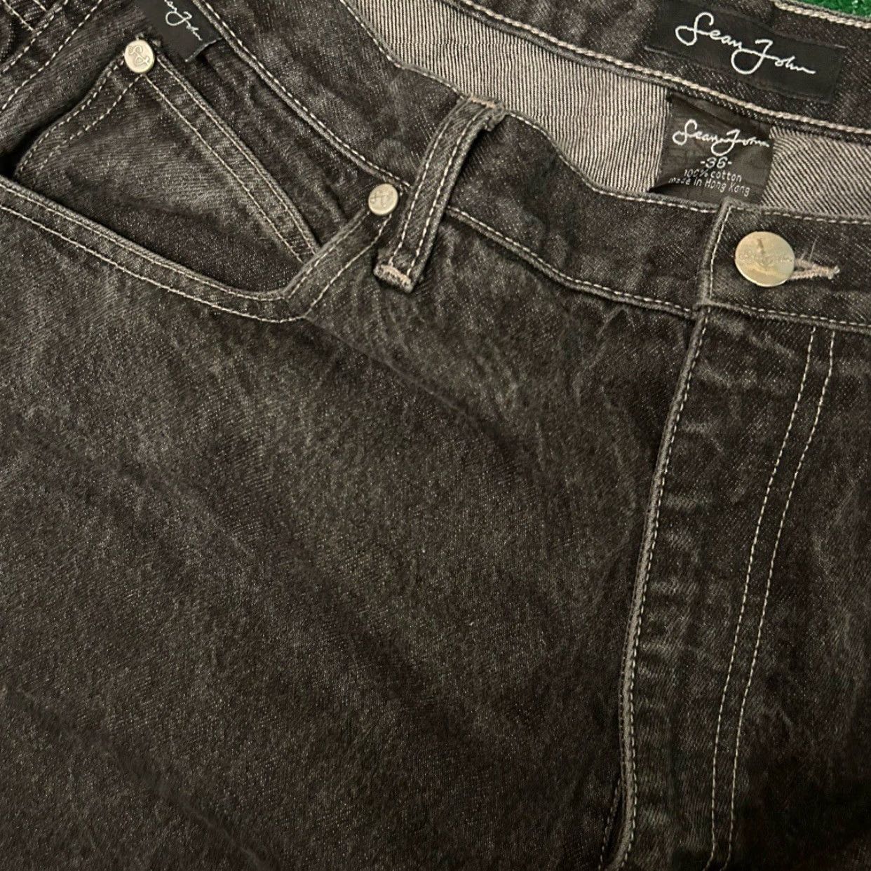 Sean John VINTAGE Sean John Baggy Jeans Dark Wash 36x32 Mens Grunge Skater Y2K Wide-Leg Jeans VTG Mens Size 36 Dark Wash Black Size US 36 / EU 52 - 4 Thumbnail