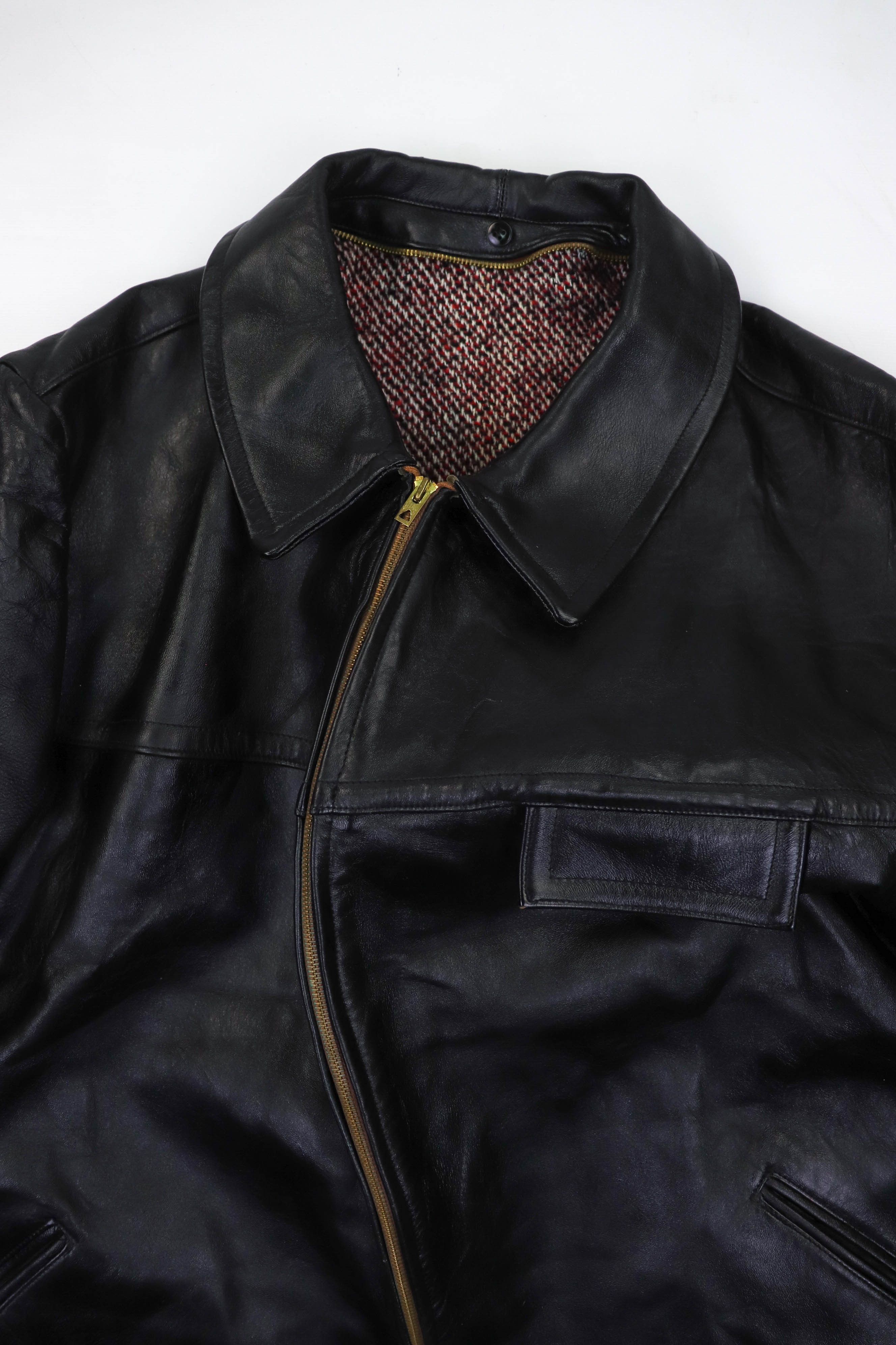 Vintage 60-70s Vintage Graulhet Impercuir French Leather Jacket Coat Size US XL / EU 56 / 4 - 10 Thumbnail