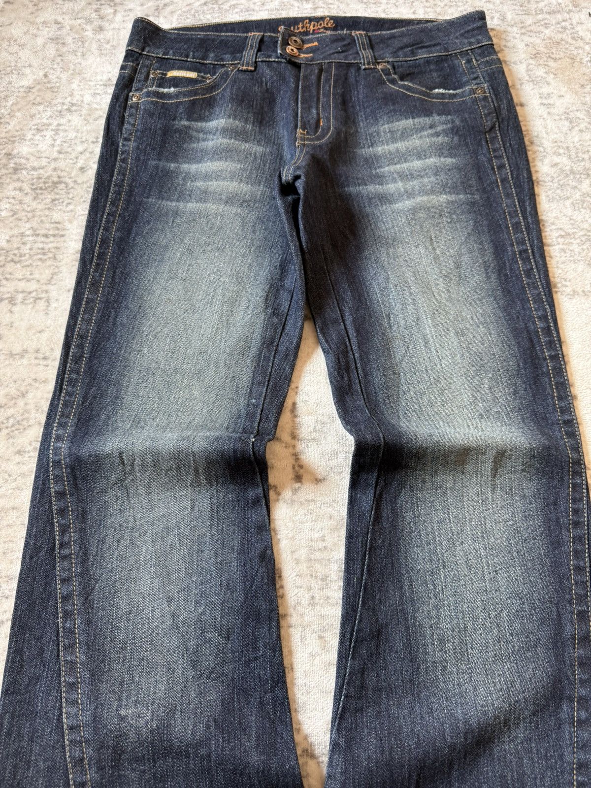 Southpole Vintage Southpole Dark Wash Spiral Flared Jeans Size US 30 / EU 46 - 3 Thumbnail