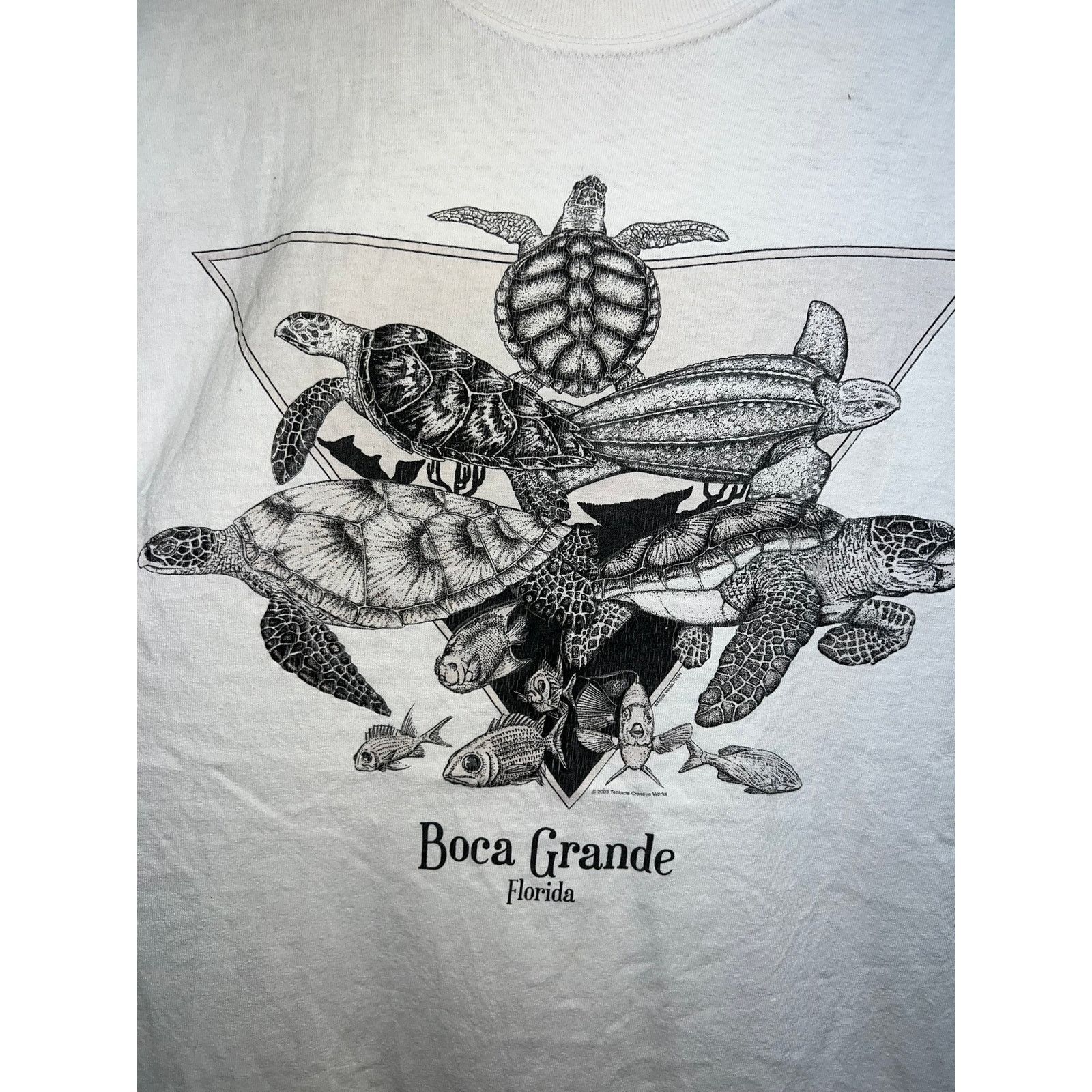 Gildan Vintage Boca Grande Shirt Florida Turtle Fish Tee 2003 Large Size US L / EU 52-54 / 3 - 2 Thumbnail