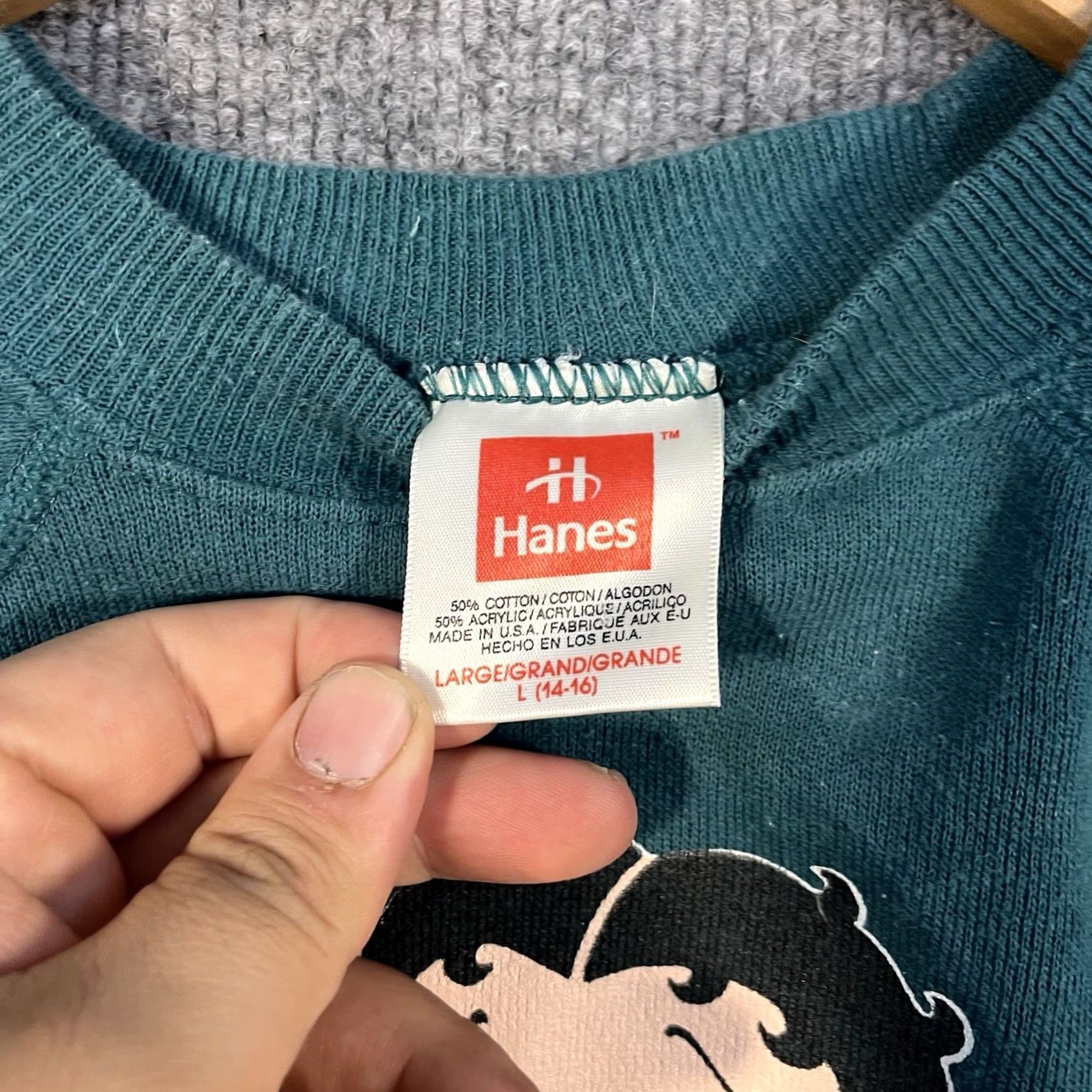 Vintage VINTAGE Betty Boop Sweatshirt Crewneck Adult S Green 90s 1994 Big Graphic Women Pullover Crewneck Sweatshirt Size S / US 4 / IT 40 - 4 Thumbnail