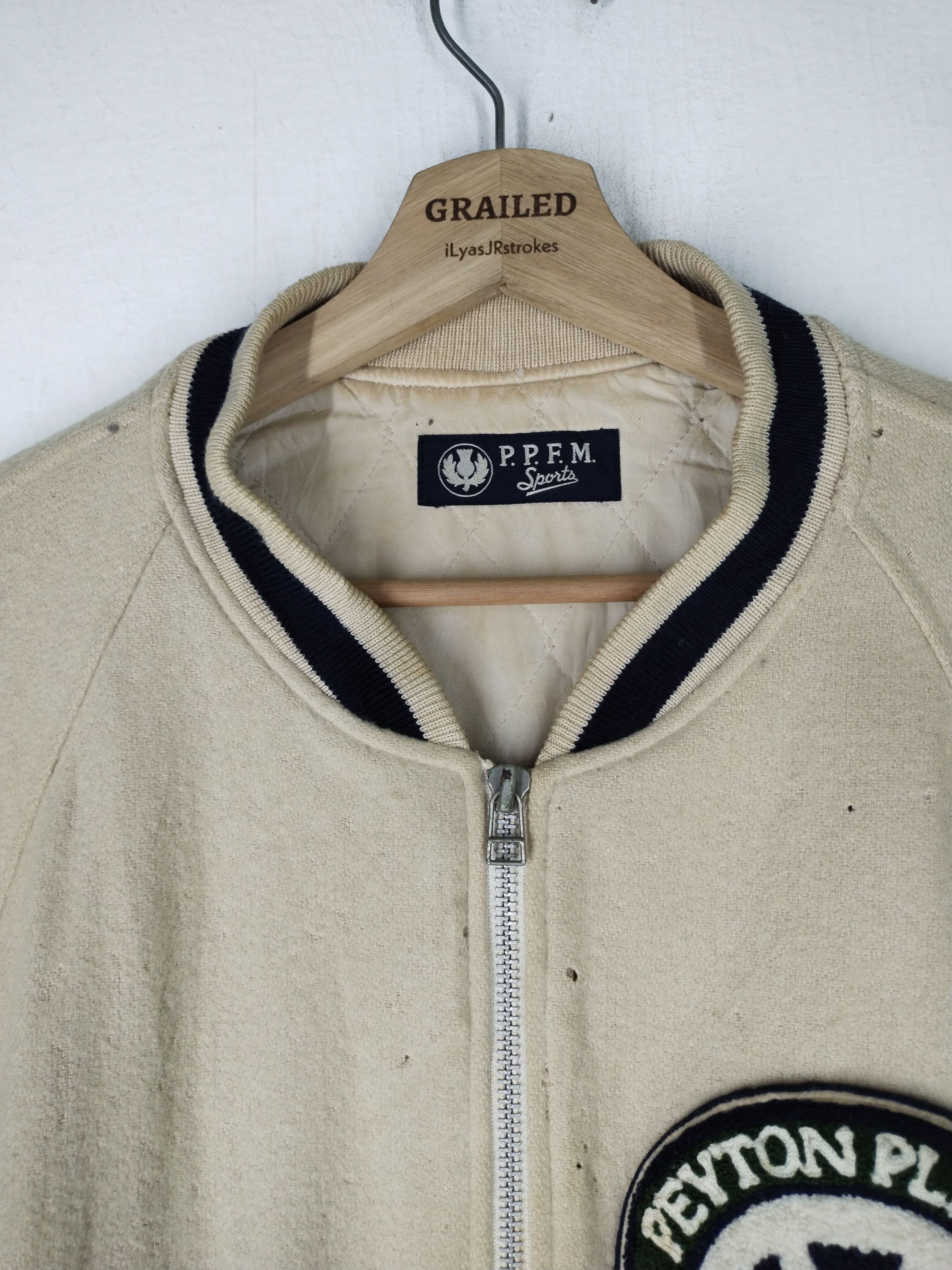 PPFM 80's Vintage PPFM Peyton Palace Sport Wool Bomber Jacket Size US L / EU 52-54 / 3 - 5 Thumbnail