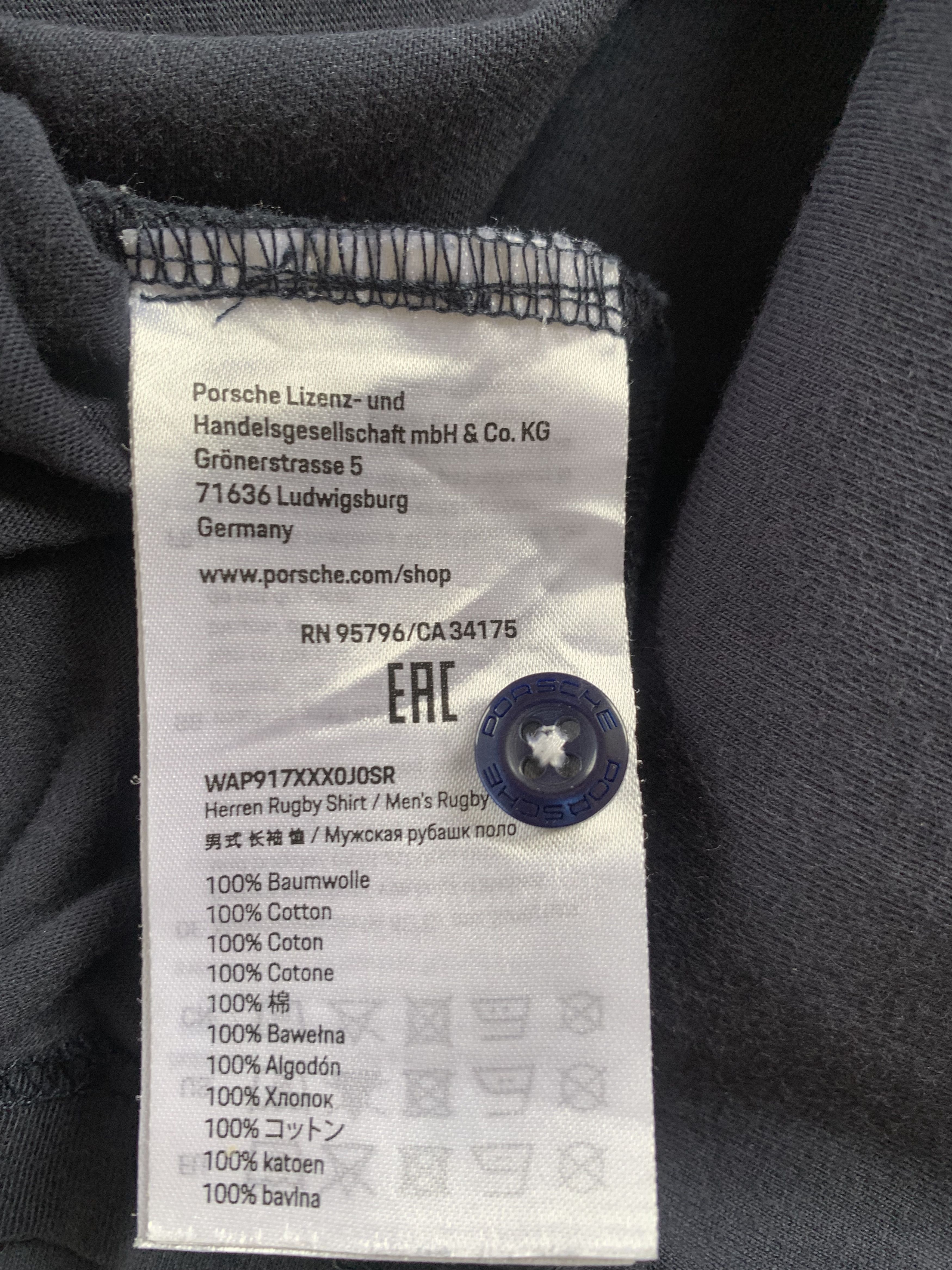 Porsche Design Porsche Navy Blue Long Sleeve Cotton Polo Size US M / EU 48-50 / 2 - 7 Thumbnail