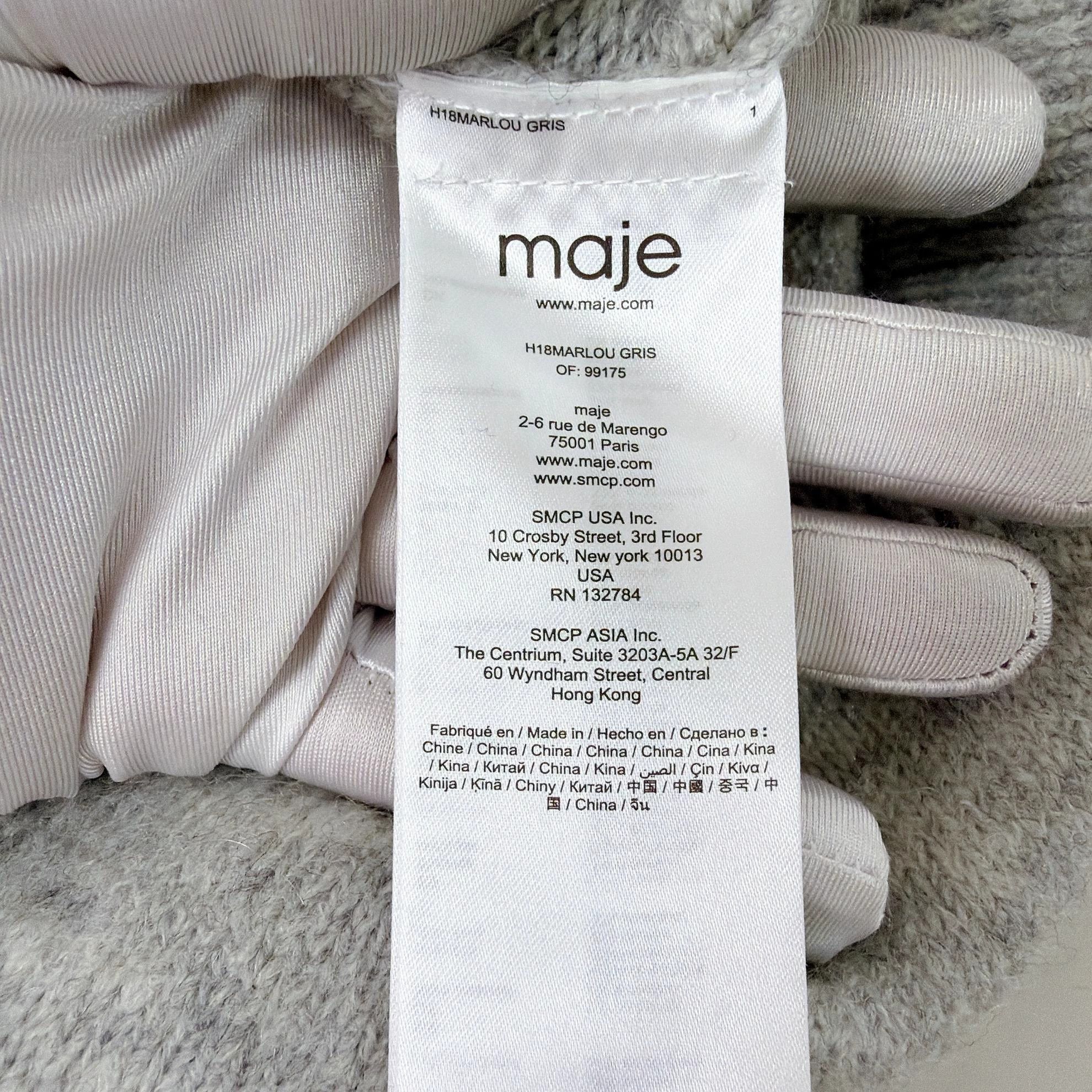 Maje Maje Gray Pearl-Embellished Knit Cardigan Size 2 Size XS / US 0-2 / IT 36-38 - 8 Thumbnail