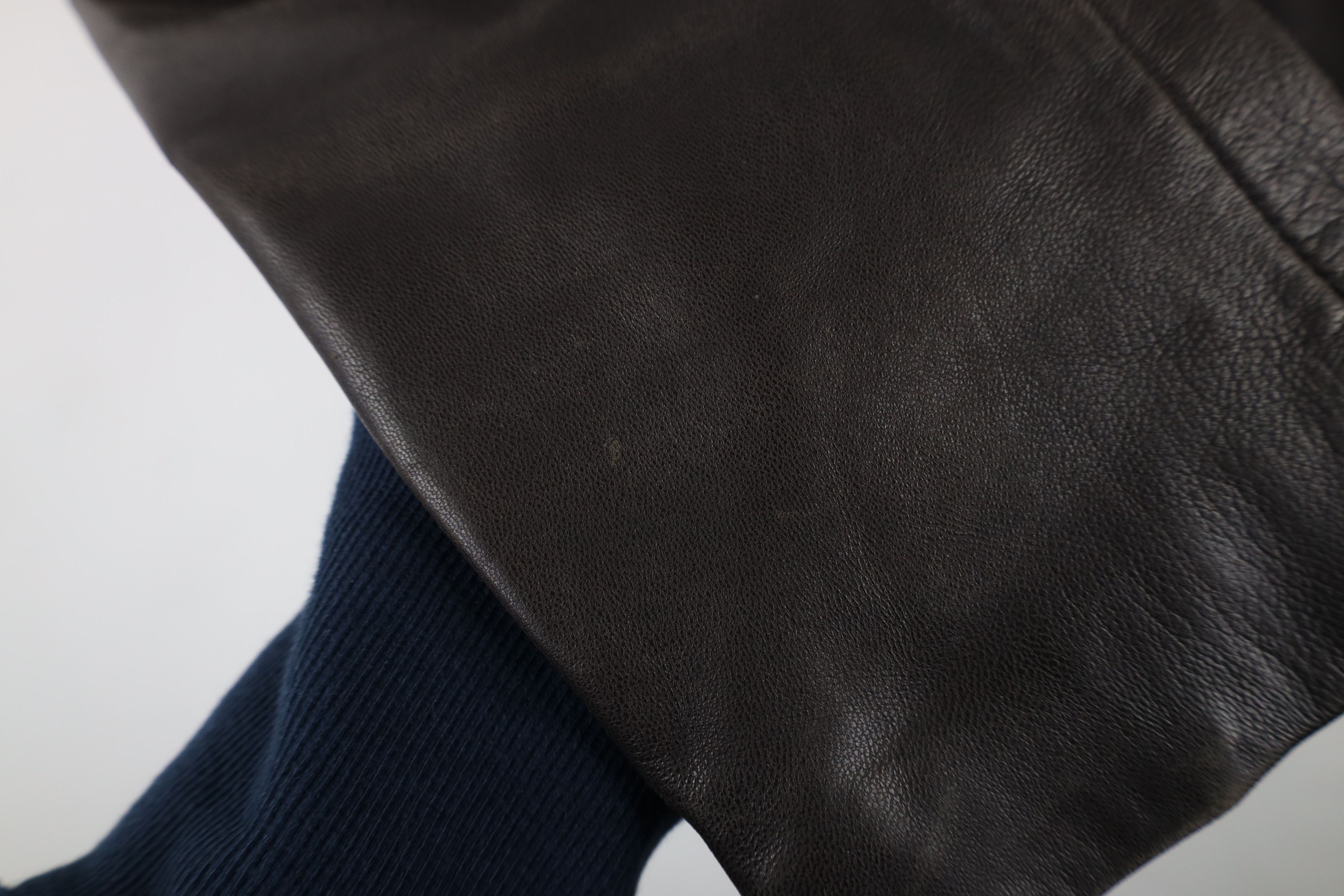 Vintage Vintage 90s Streetwear Leather Collared Zip Jacket Brown Size L / US 10 / IT 46 - 7 Thumbnail