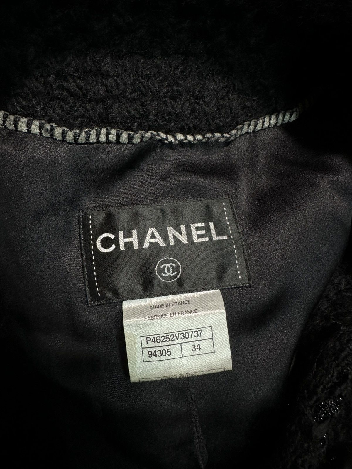 Chanel Chanel black long coat tweed jacket Size XXS / US 00 / IT 34 - 9 Thumbnail