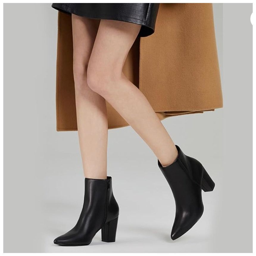 Unknown London Women's Ankle Boots Black Chunky High Heel Shoes Sz6 Size US 6 / IT 36 - 5 Thumbnail