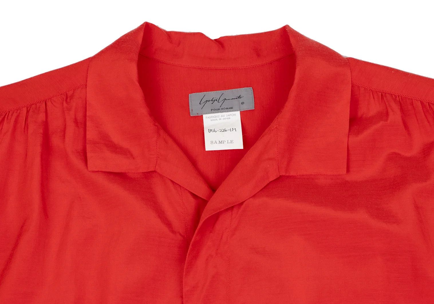 Yohji Yamamoto Yohji Yamamoto Gathered Open Collar Shirt Red Size US M / EU 48-50 / 2 - 3 Thumbnail