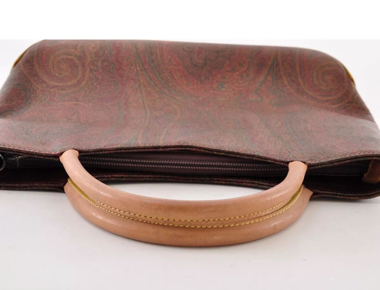 Etro ETRO Paisley Hand Bag 2way PVC Leather Wine Red Brown Size ONE SIZE - 8 Thumbnail