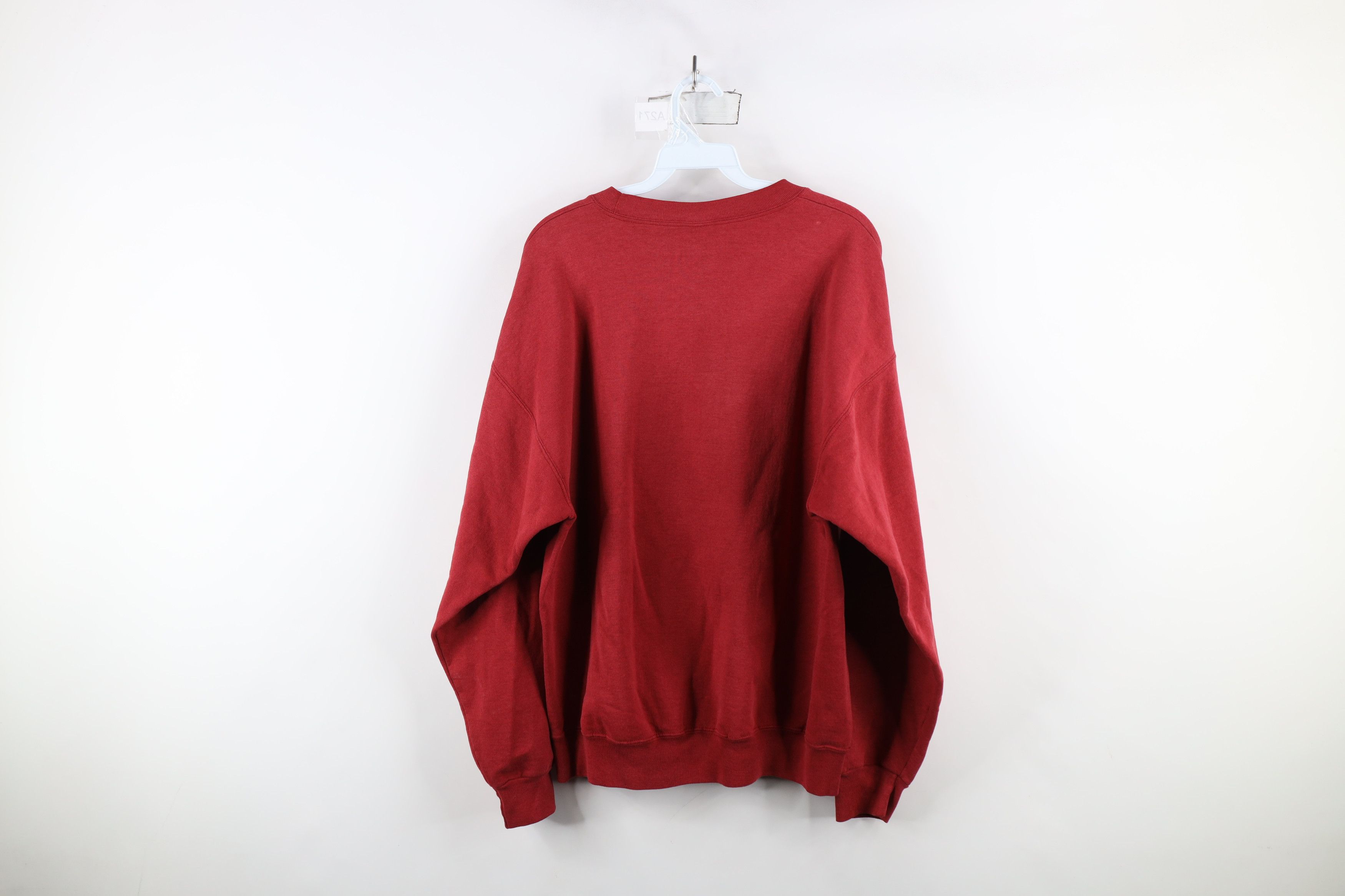 Starter × Vintage Vintage 90s Starter Thrashed Blank Crewneck Sweatshirt Red Size US L / EU 52-54 / 3 - 13 Thumbnail