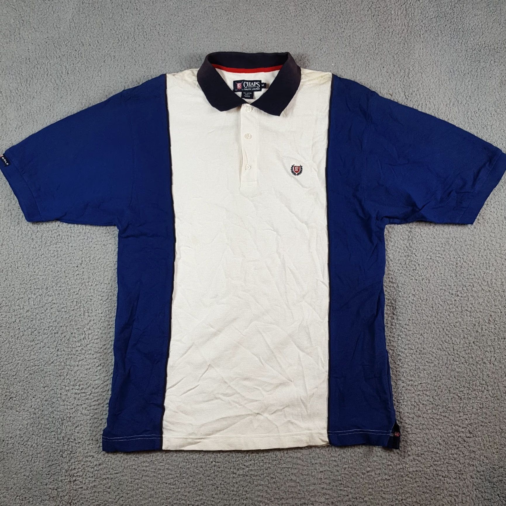 Chaps VINTAGE Chaps Golf Polo Shirt Striped Collared Polo Size M Blue Cotton Knit 90s Preppy Golf Logo Shirt Mens Size US M / EU 48-50 / 2 - 2 Thumbnail