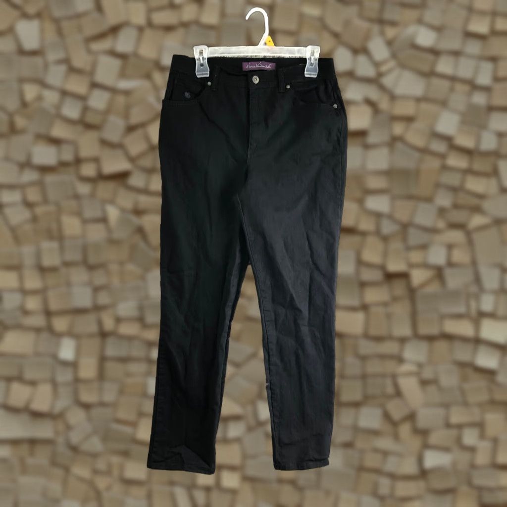 Gloria Vanderbilt Gloria Vanderbilt Amanda Jeans Dark Wash Black Denim Womens Size 10 Mid Rise 30x30 Regular Straight Pocket 5 Size 32" / US 10 / IT 46 - 1 Thumbnail