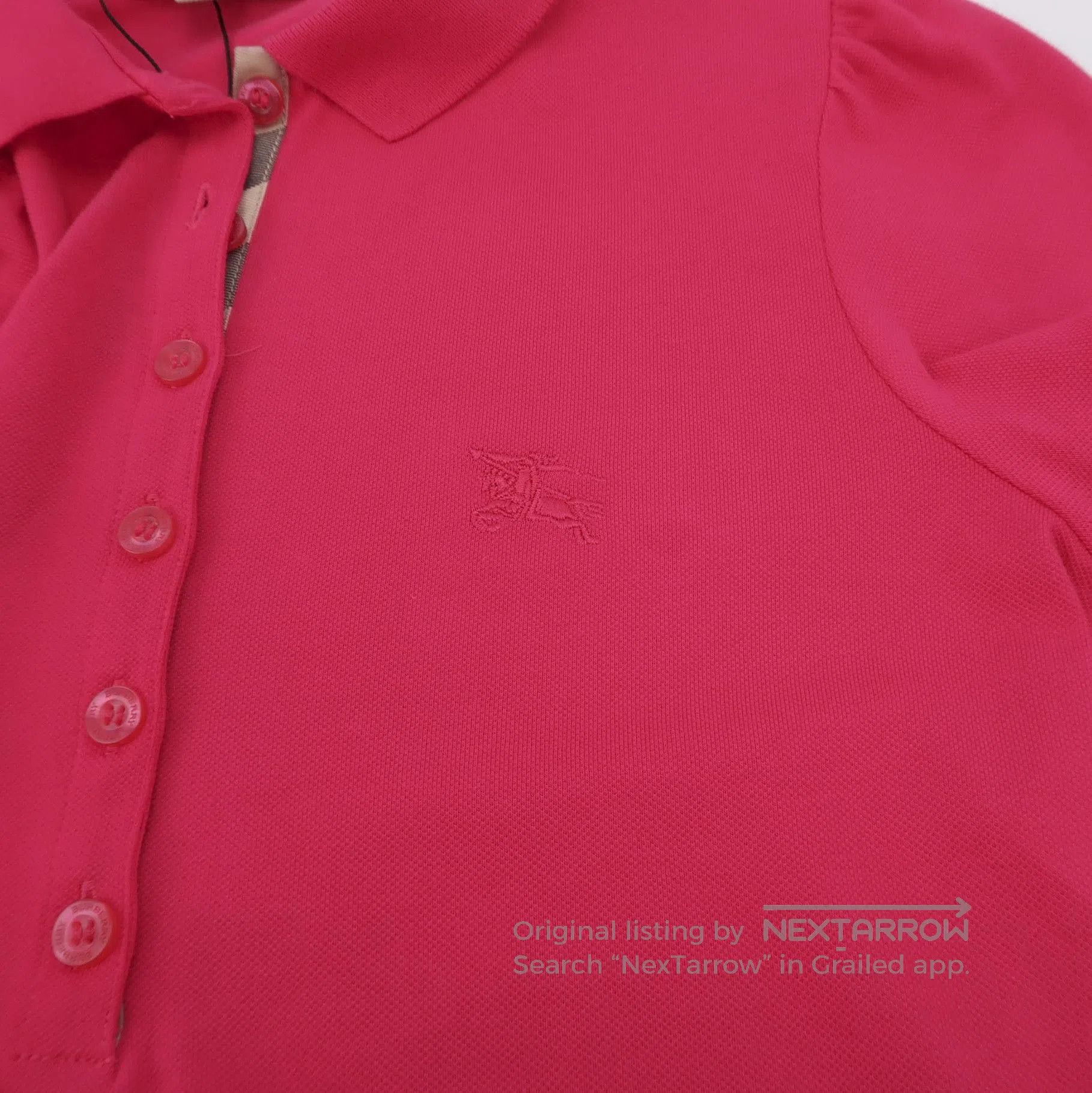 Burberry Burberry Embroidered Logo Polo Shirt in Red . Size US M / EU 48-50 / 2 - 2 Thumbnail