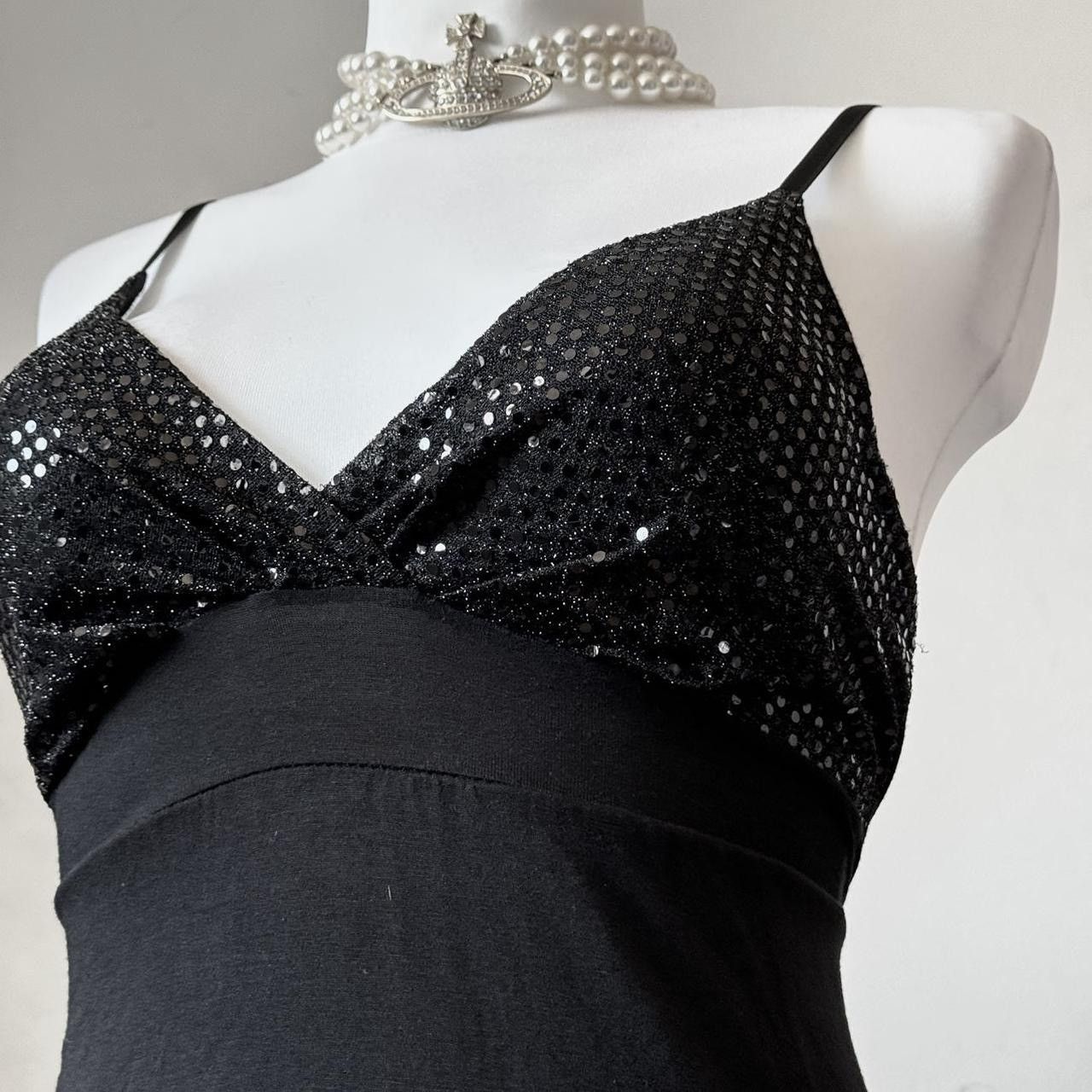 Vintage Unique gothic avant-garde blouse with embroidered sequins Size S / US 4 / IT 40 - 6 Thumbnail