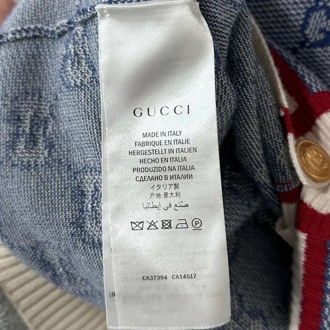 Gucci GUCCI Mist Blue Gold Button Cardigan XXS 99 New Size XXS / US 00 / IT 34 - 4 Thumbnail