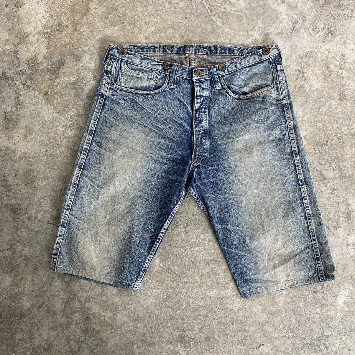 Heller's Cafe 1890’s Inspired Warehouse Duck Digger Denim Shorts Jorts Size US 34 / EU 50 - 9 Thumbnail