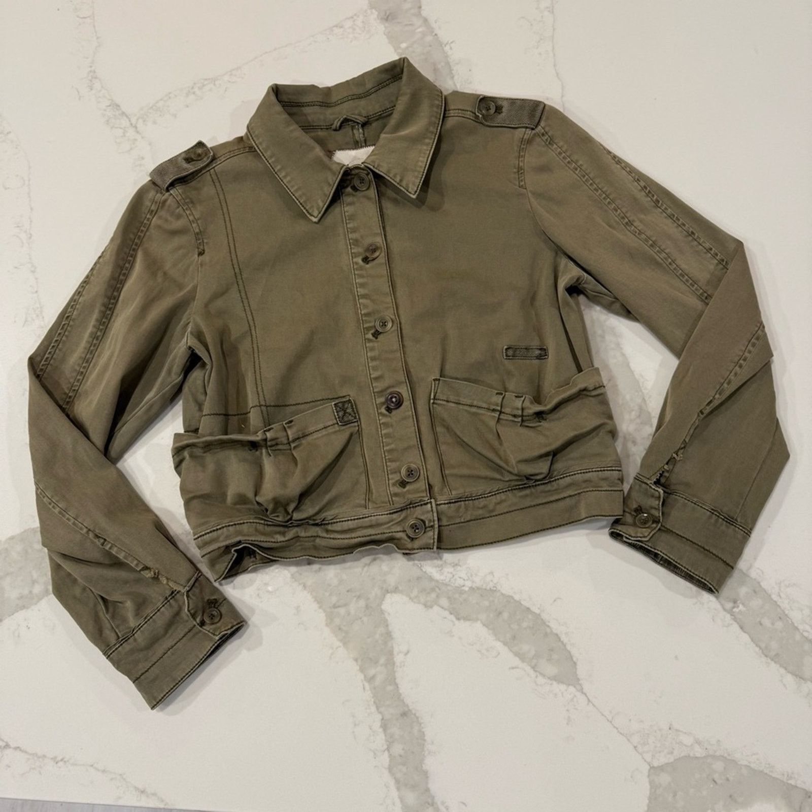 Anthropologie Hei Hei Anthropologie Military Crop Utility Jacket Womens SP Size S / US 4 / IT 40 - 2 Thumbnail